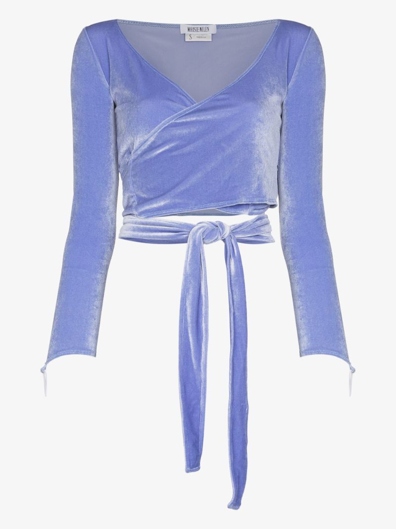 Maisie Wilen o1mle0425 Dramady Wrap Around Top Blue Size XS / US 0-2 / IT 36-38 - 5 Thumbnail