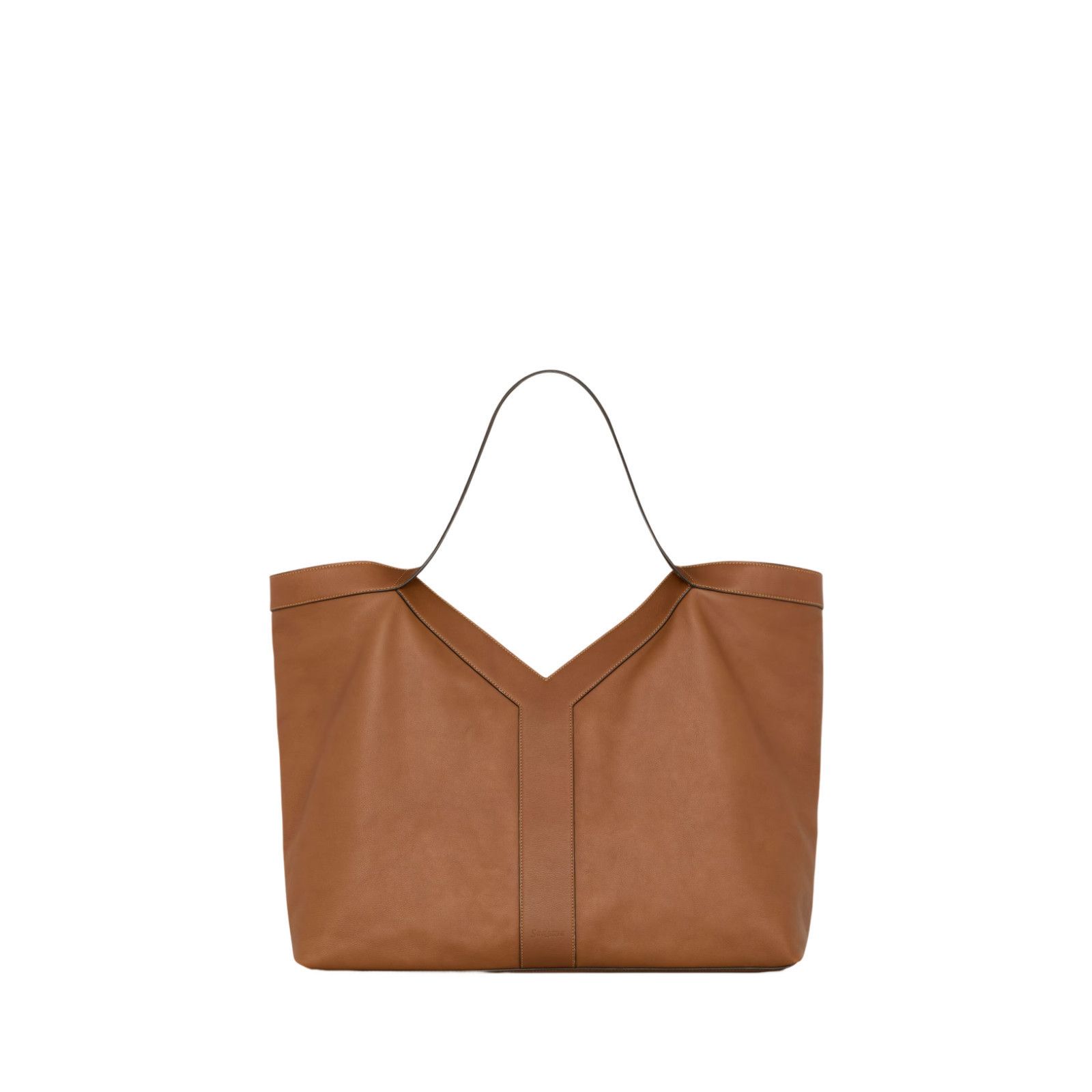 Saint Laurent Y $4300 Brick Leather Tote Bag New & Authentic