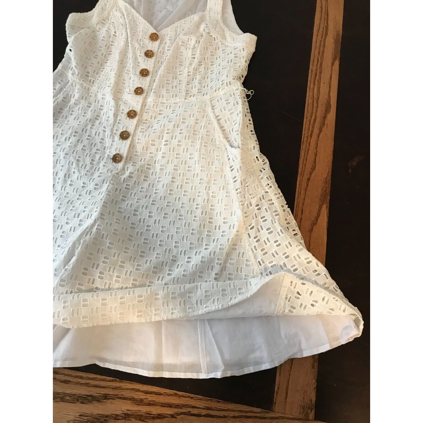 Anthropologie Anthropologie Women's White Belted Eyelet Romper NO BELT-14 Size 36" / US 14 / IT 50 - 5 Thumbnail