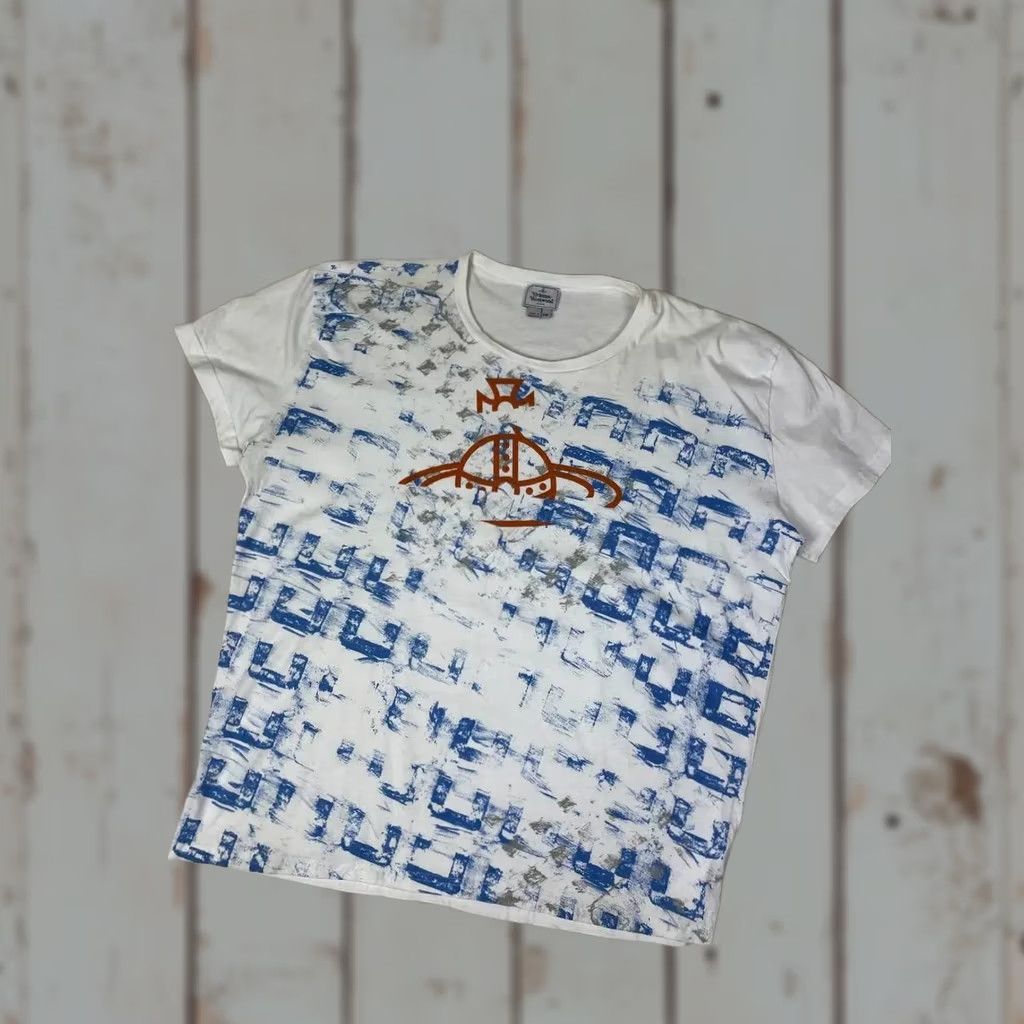 Vivienne Westwood VINTAGE Vivienne Westwood Big Logo Orb T-Shirt Men 2XL White Cotton Logo 90s Concert Mens Size US XXL / EU 58 / 5 - 1 Thumbnail