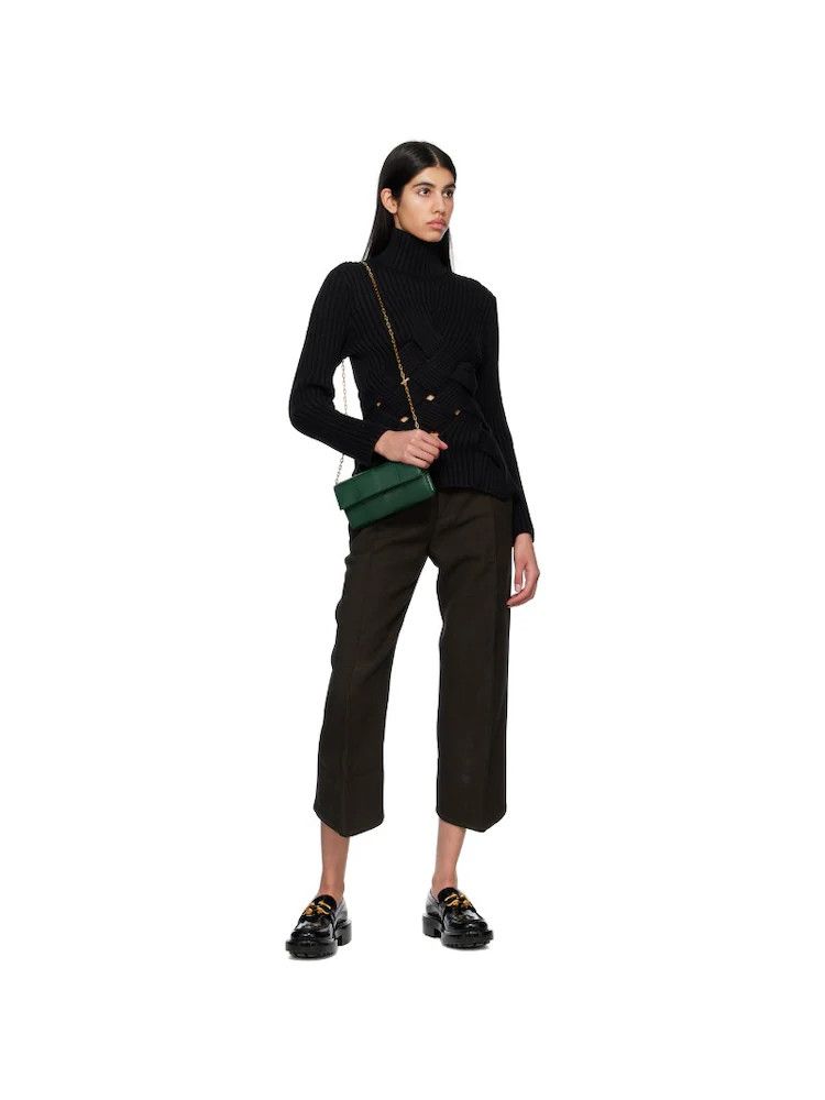 Bottega Veneta o1loc1c0824 725638 Intreccio Wool Jumper in Black Size XS / US 0-2 / IT 36-38 - 3 Thumbnail