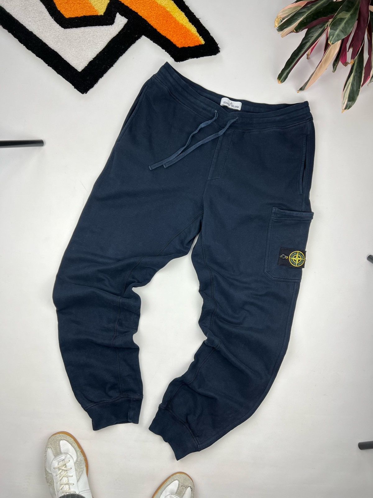 image of Stone Island Patch Logo Cargo Gray Sweatpants X-Large in Grey, Men's (Size 34)