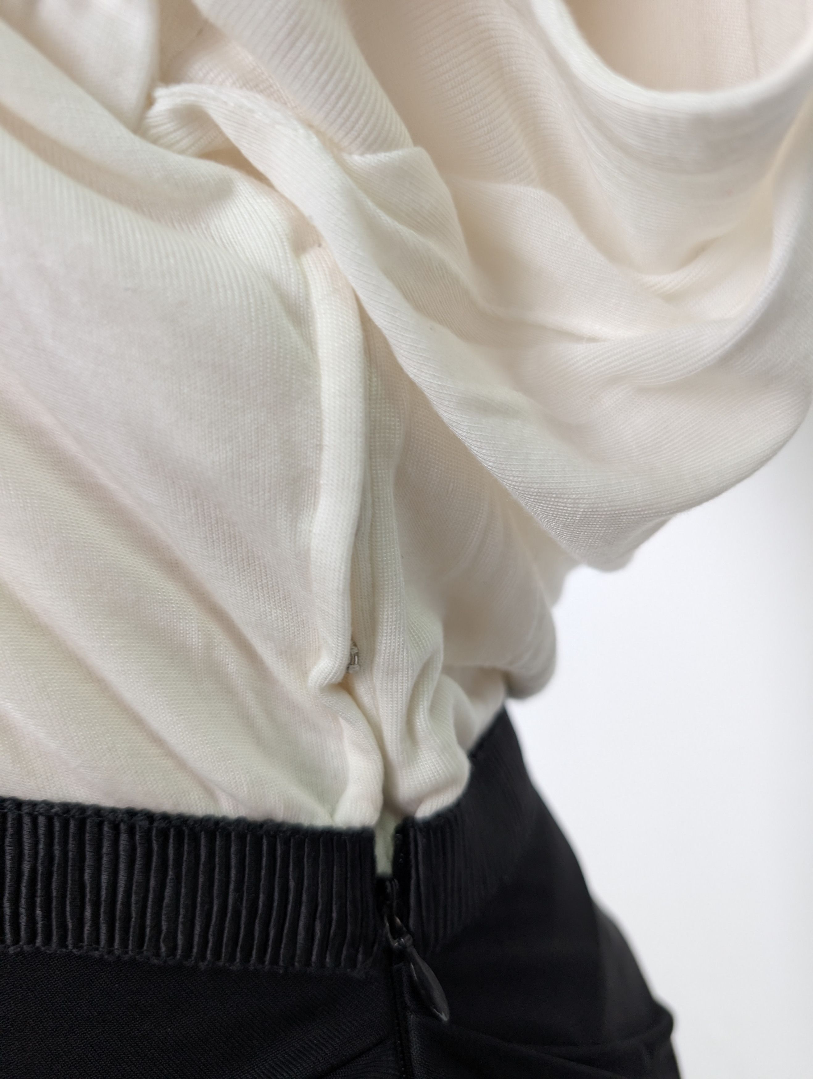 Alexander Wang White Cap Sleeve and Black Draped Dress Size XS / US 0-2 / IT 36-38 - 3 Thumbnail