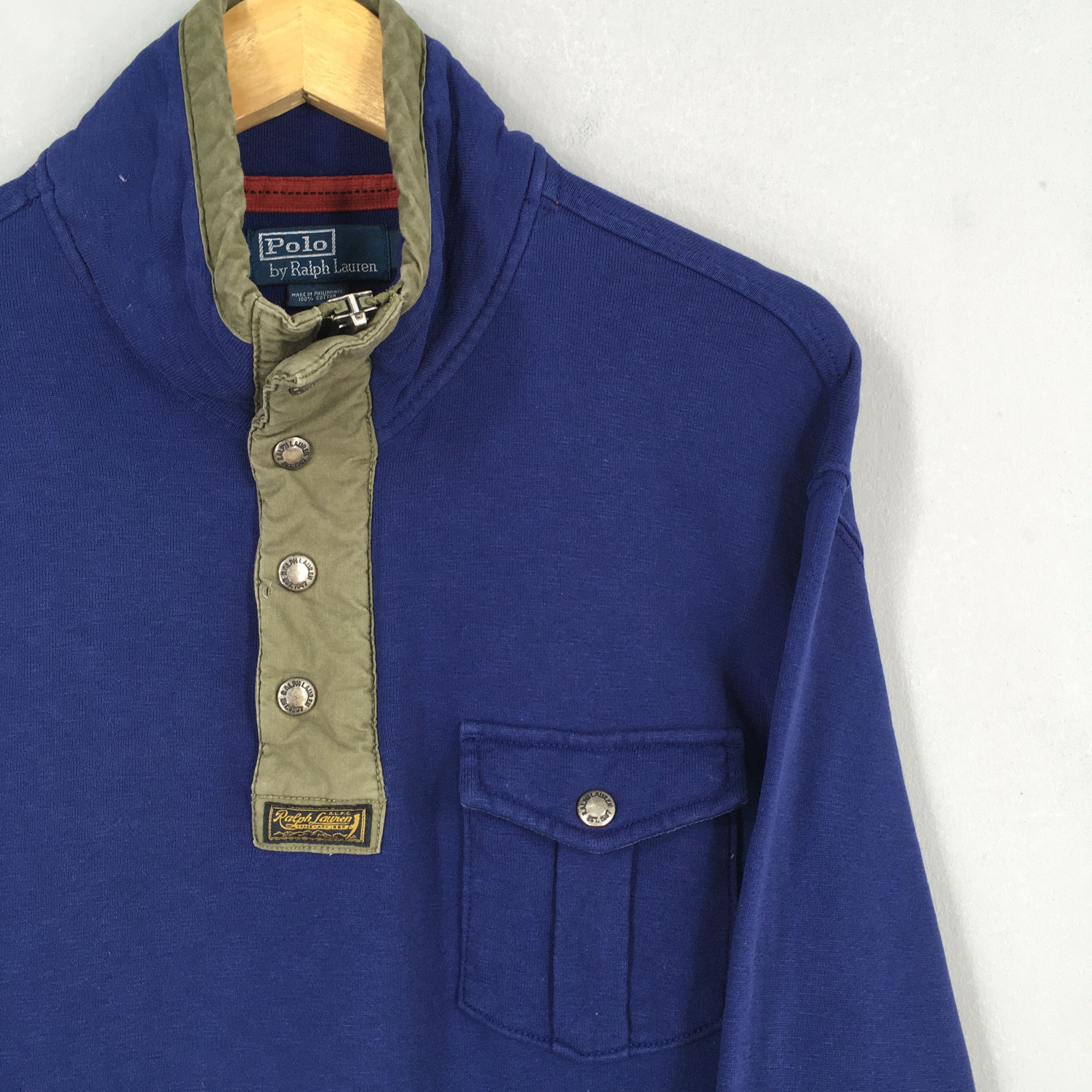 Polo Ralph Lauren × RRL Ralph Lauren × Vintage Vintage Polo Ralph Lauren Pony Blue Sweater Large Size US L / EU 52-54 / 3 - 2 Thumbnail