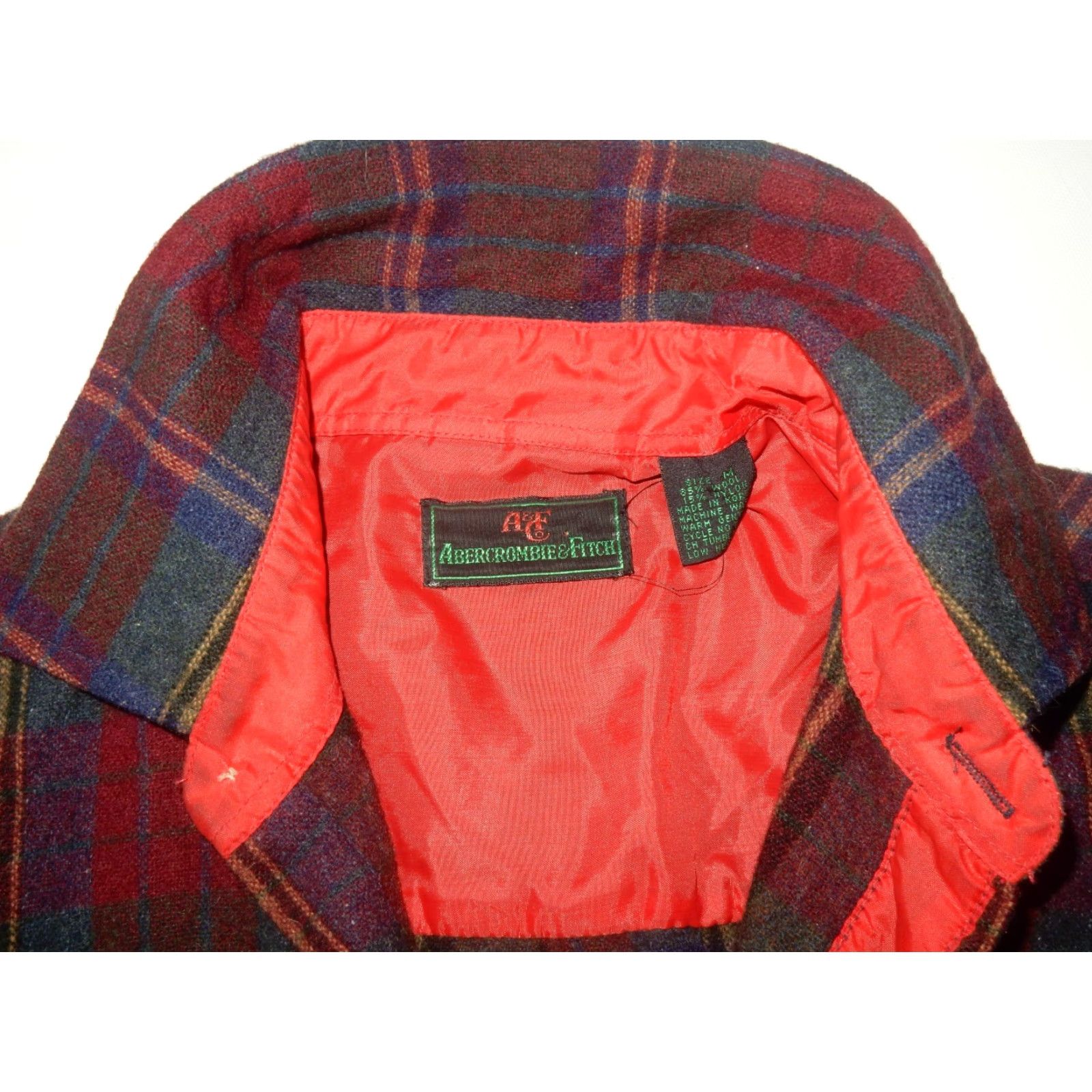 Abercrombie & Fitch VINTAGE Abercrombie & Fitch Men Button-Up Shirt Wool Plaid Red M Long Sleeve Size M Size US M / EU 48-50 / 2 - 5 Thumbnail