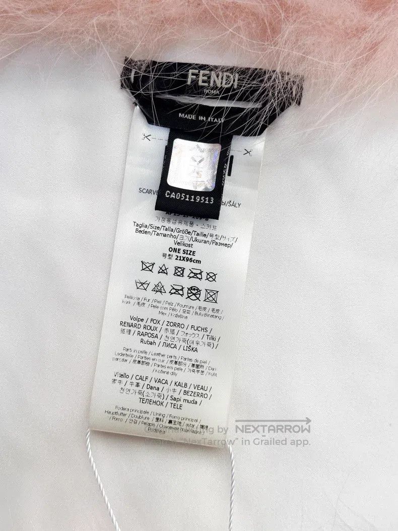Fendi Fendi Pinkish Orange Fox Fur Logo Scarf Size ONE SIZE - 4 Thumbnail