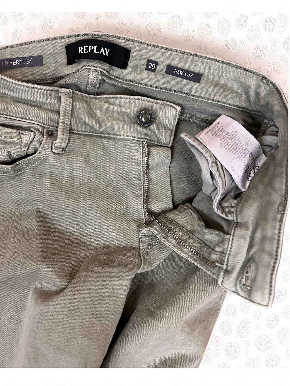 Replay Replay New Luz Hyperflex Khaki jeans size W29 L32 Size 29" - 5 Thumbnail