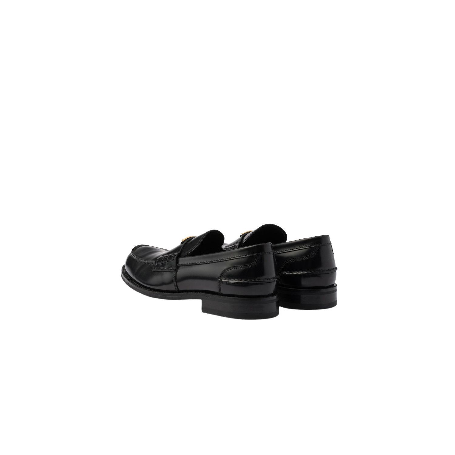 Prada PRADA $1200 Black Brushed Leather Loafers New And Authentic Size US 6.5 / EU 39-40 - 4 Thumbnail