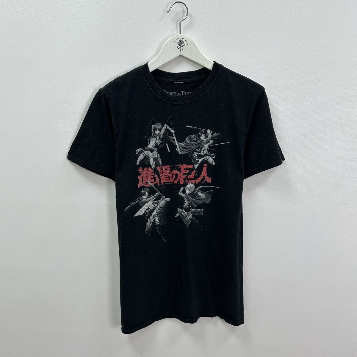 Anime Attack on Titan Season 1 promo tee Mikasa Levi Akkerman y2k Size US M / EU 48-50 / 2 - 1 Thumbnail