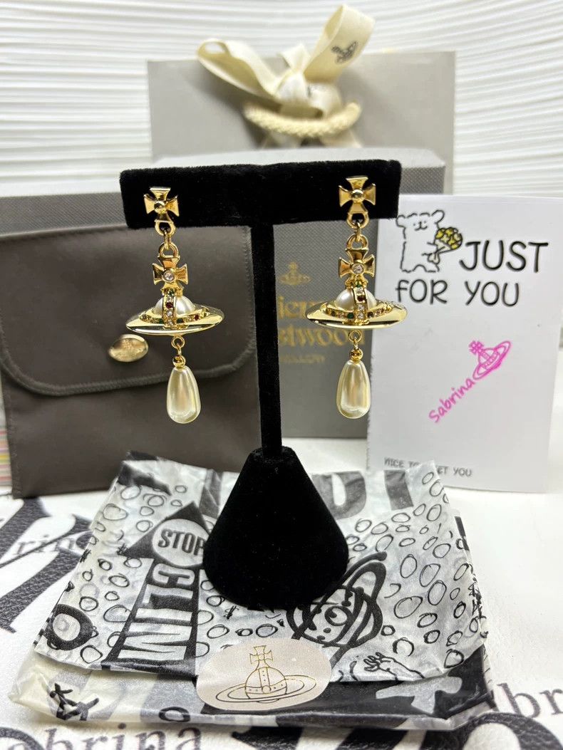 Vivienne Westwood Vivienne Westwood Water Drop Pearl Earrings-Gold Size ONE SIZE - 3 Thumbnail