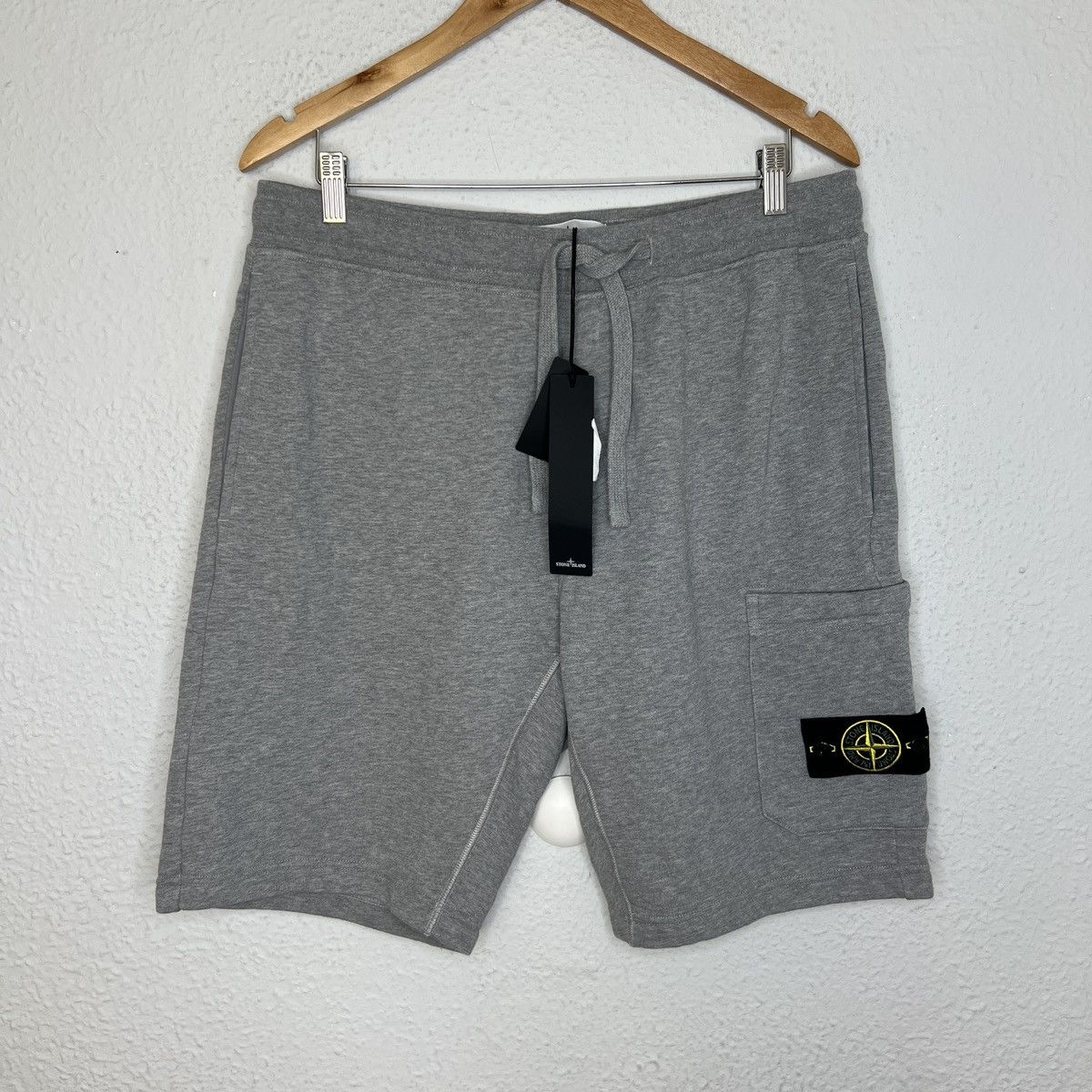image of Stone Island Bermuda Fleece Shorts Pants Trousers Grey, Men's (Size 34)