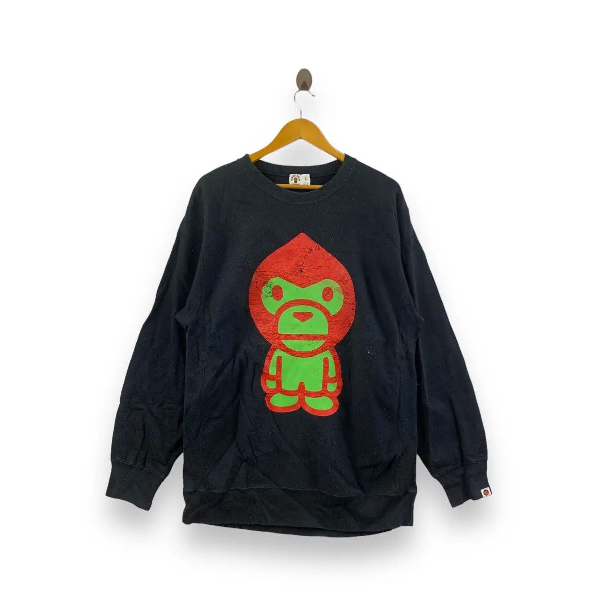 Bape Vintage BAPE A BATHING APE Baby Milo Punk Hair Sweatshirt Size US L / EU 52-54 / 3 - 1 Thumbnail