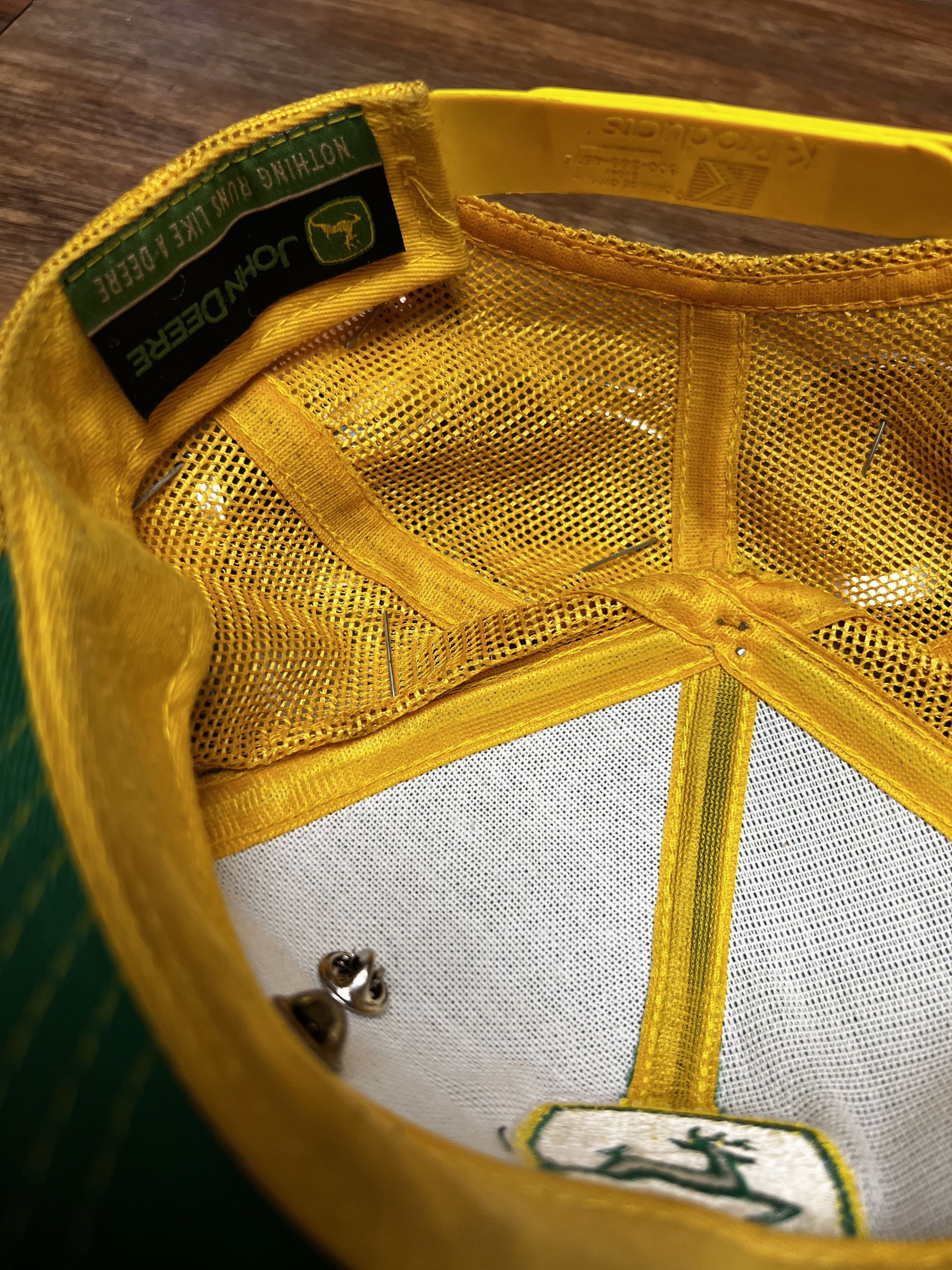 John Deere Vintage John Deere Green Yellow 6 Panel Snapback Hat w Pins Size ONE SIZE - 6 Thumbnail