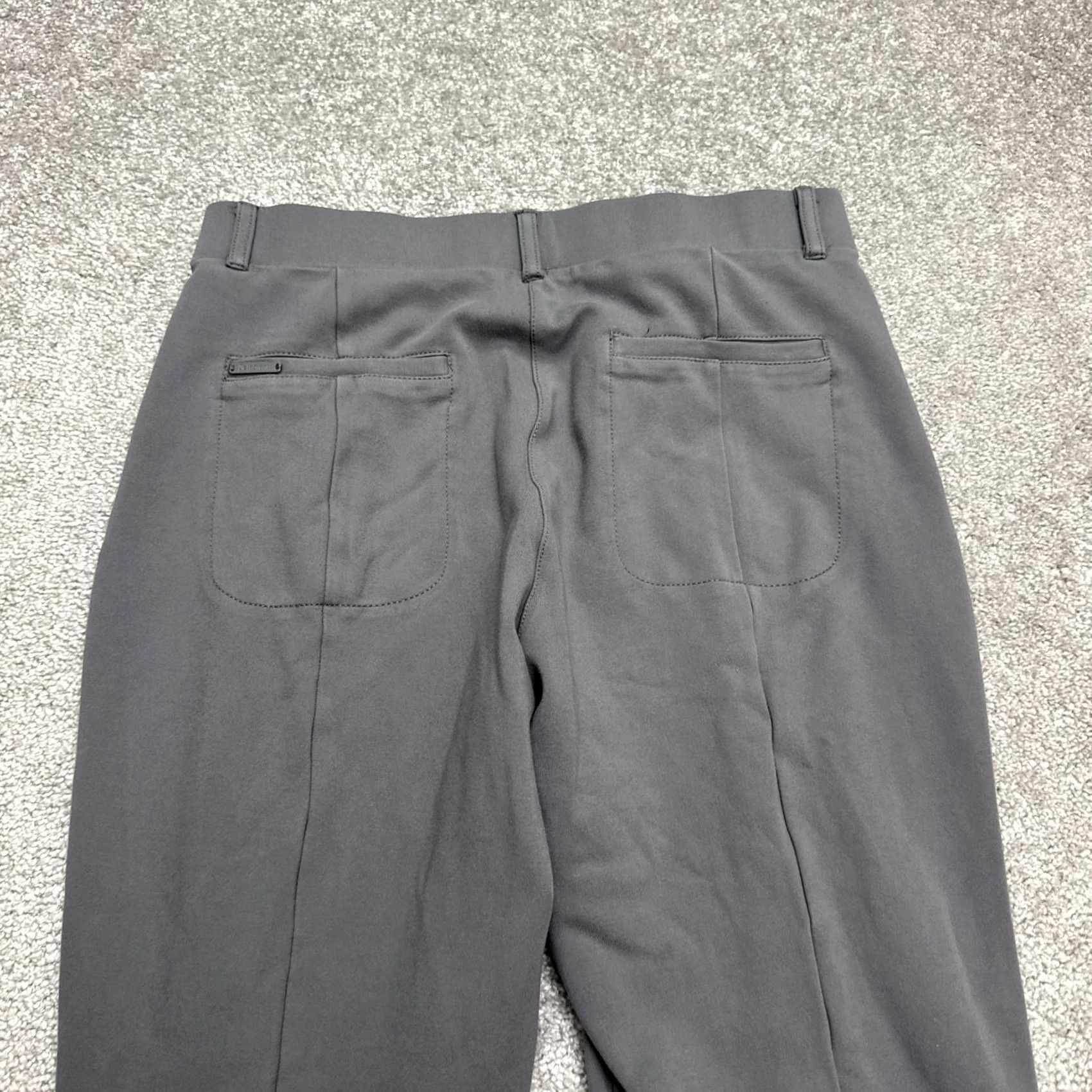 Vintage Betabrand Stretch Dress Pants Women Large Long Charcoal Gray Knit Size 36" / US 14 / IT 50 - 4 Thumbnail