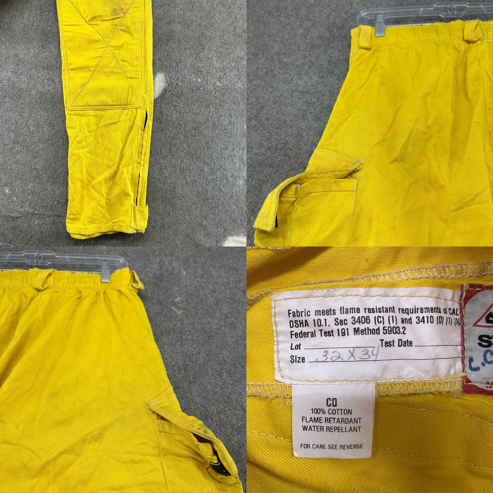 Vintage Cascade Fire Equipment Wildland Pants Mens 32x34 Yellow Cargo Flame-Resistant Workwear Pants Men 32 Inseam 34 Straight Cargo Pocket Canvas Cotton FR Size US 32 / EU 48 - 8 Thumbnail