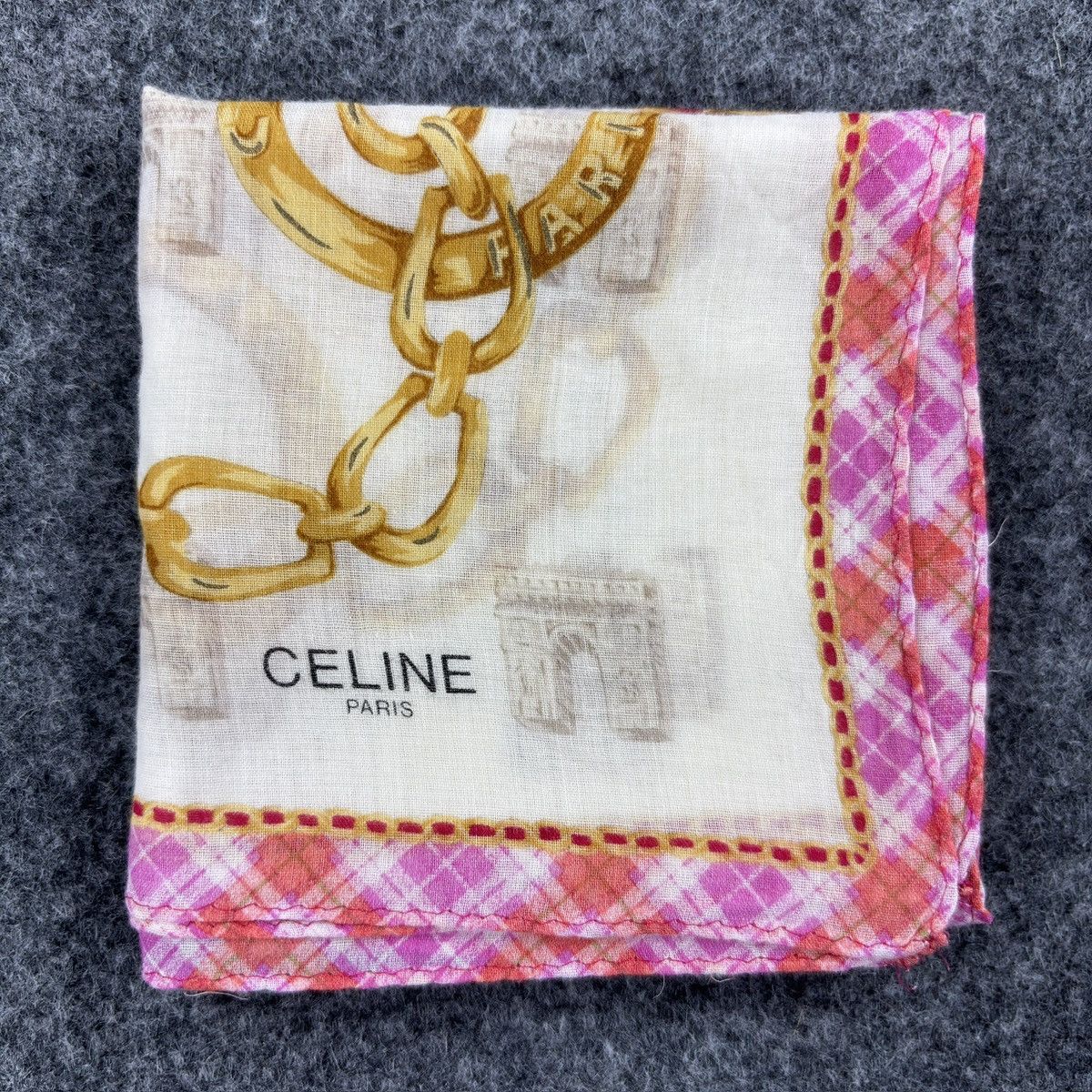 Celine × Vintage Handkerchief # E037 # Bandana # Neckerchief Size ONE SIZE - 8 Thumbnail