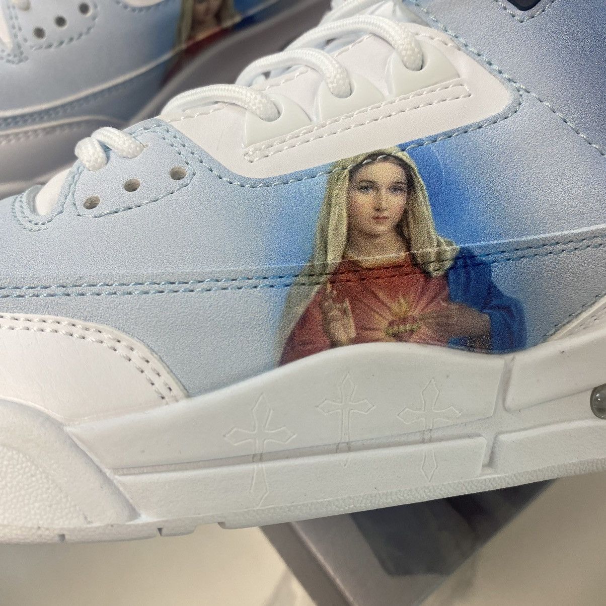 Kitowares Kito Wares Jordan 3 Style Mother Mary Tribute Mens Size 9 Size US 9 / EU 42 - 12 Thumbnail