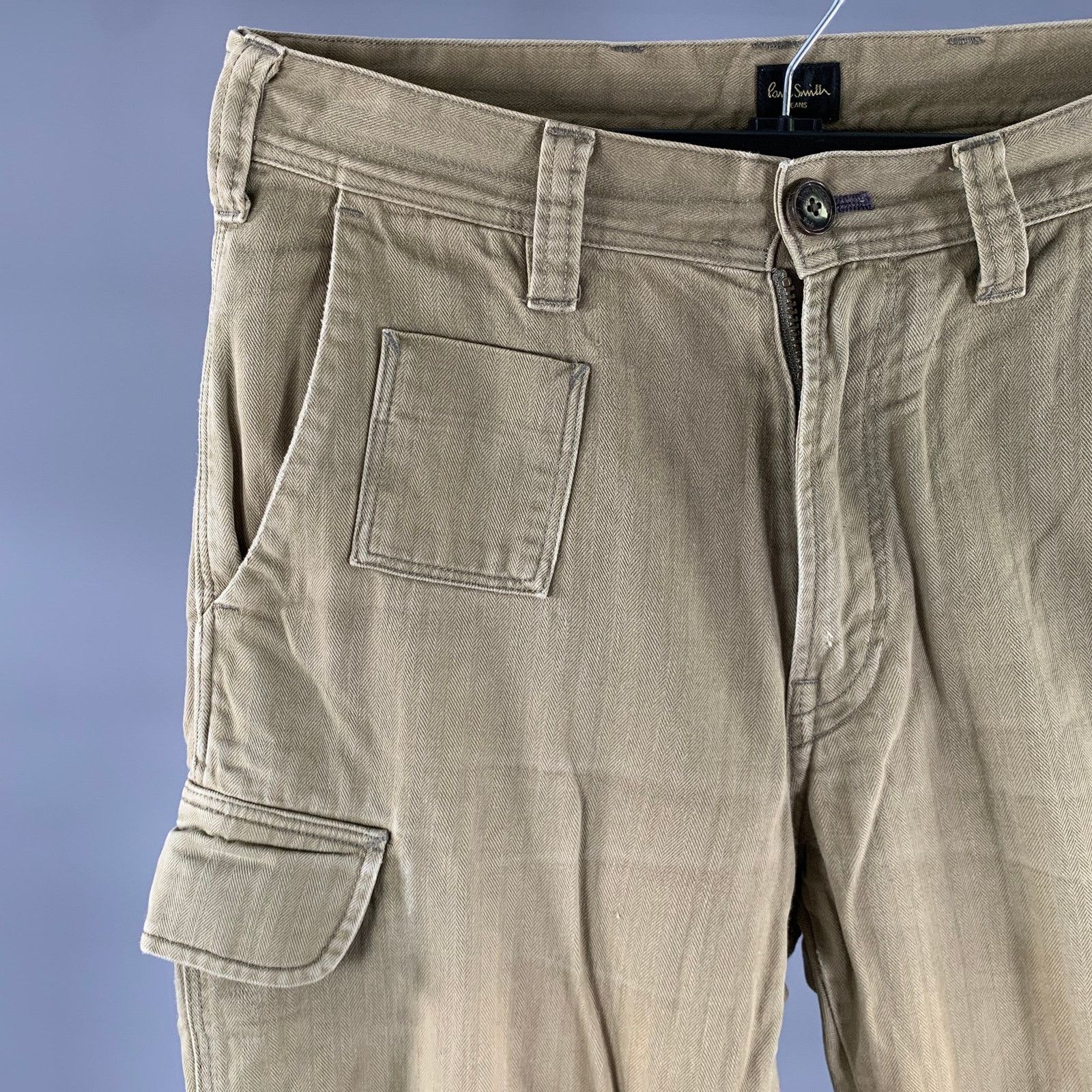Paul Smith PAUL SMITH JEANS Size 30 Khaki Herringbone Cargo Pants Size US 30 / EU 46 - 2 Thumbnail