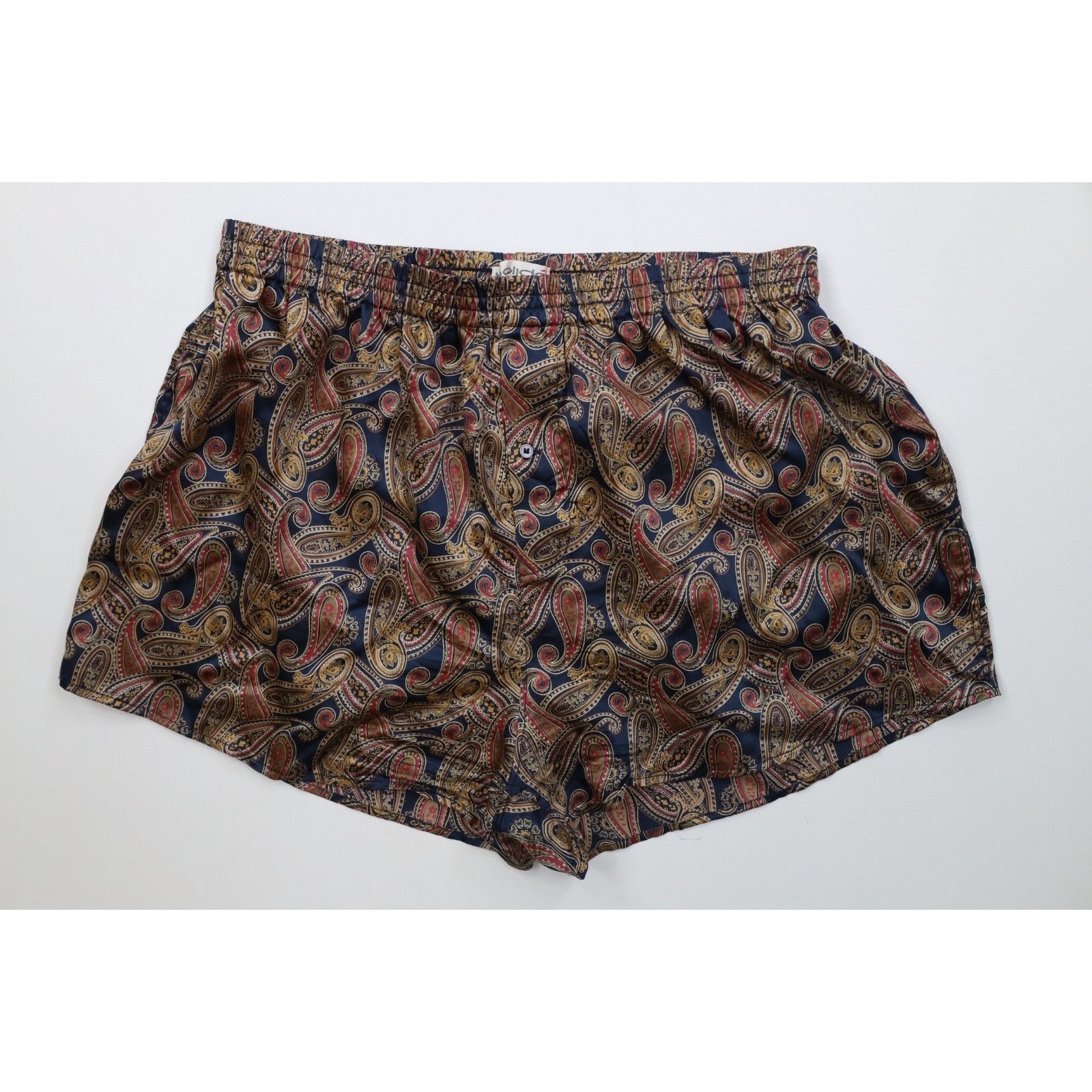 NOS Vintage 90s Streetwear Silk Paisley Boxers Shorts