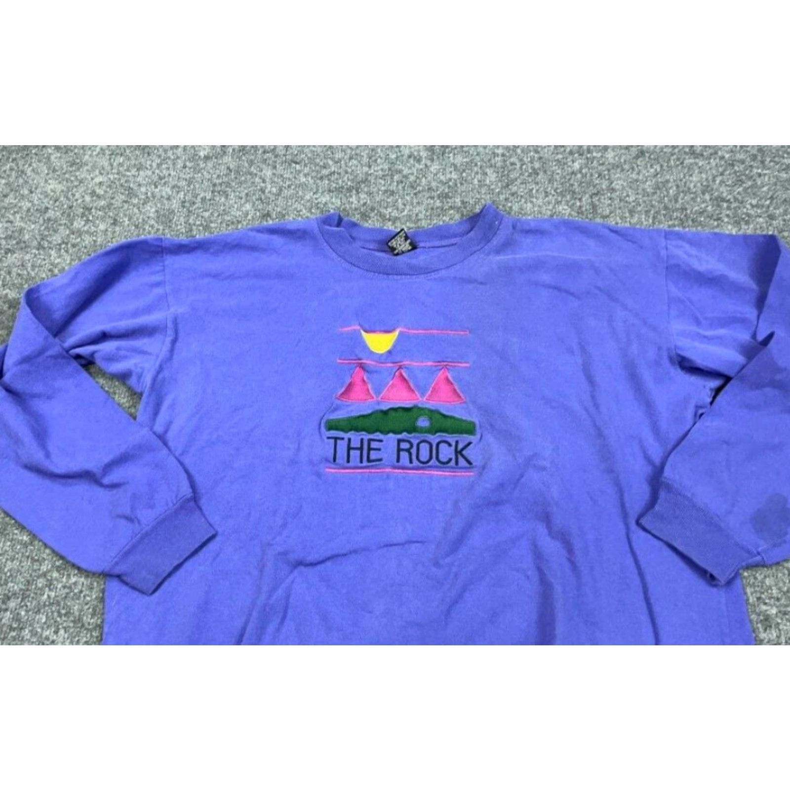 Vintage VTG 90s The Rock Purple Embroidered T-Shirt Adult Large USA Made Desert Shirt Mens Large Purple Embroidered Cotton Size US L / EU 52-54 / 3 - 5 Thumbnail