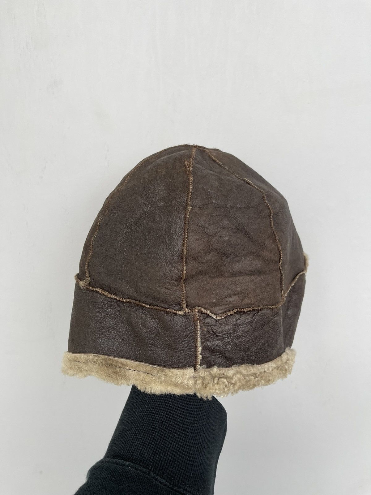 Vintage 1980s USHANKA Y2K FLYER'S LEATHER TRAPPER HAT WITH SHEARLING Size ONE SIZE - 10 Thumbnail