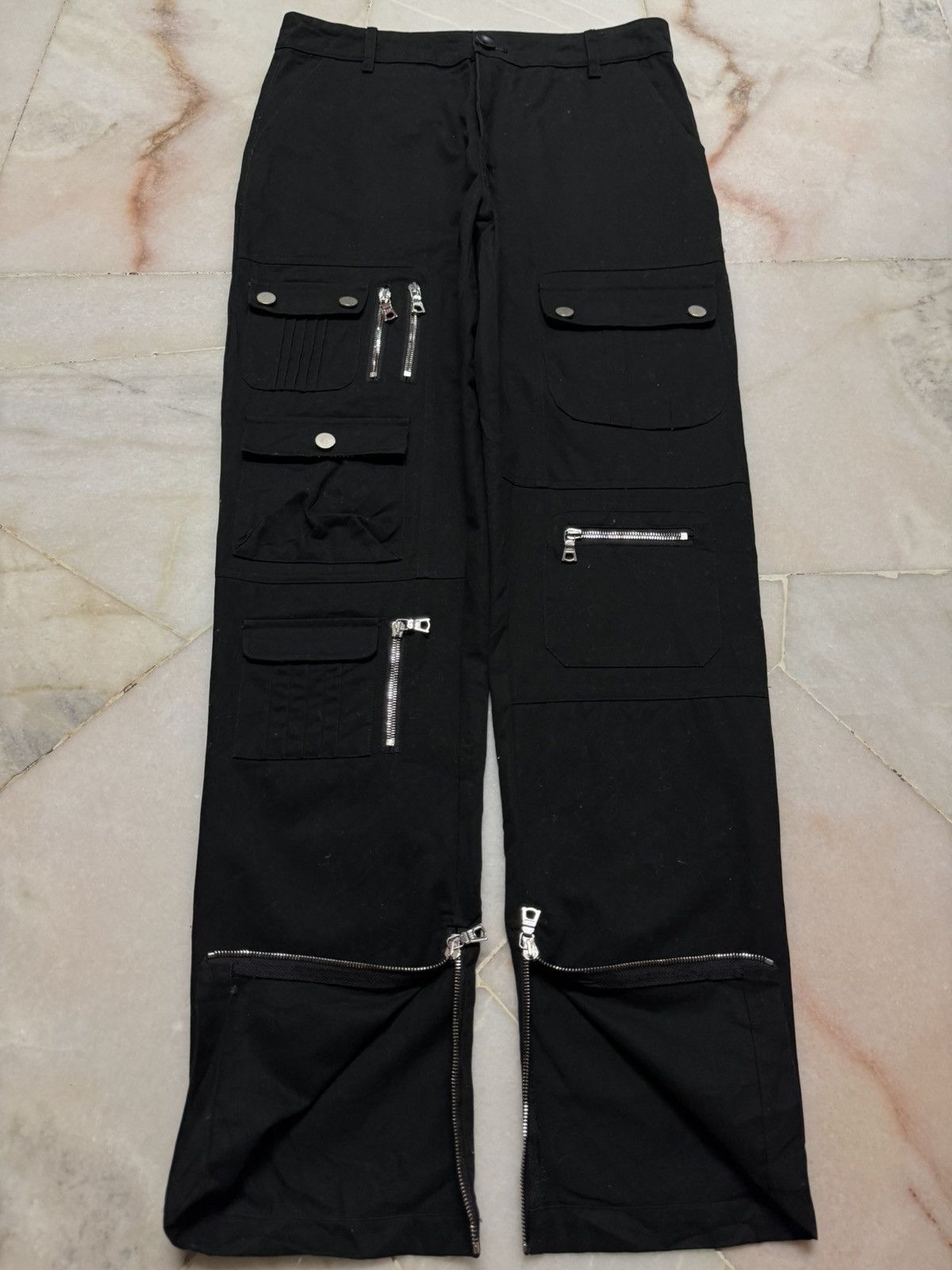 Tornado Mart JAPANESE FORTUNE FAME PUNK POEM BLACK MULTIPOCKET CARGO Size US 31 - 10 Thumbnail