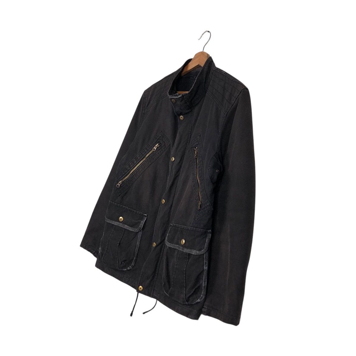 PPFM Rich Black Biker Jacket PPFM Asymmetrical Pocket Punk Style Size US M / EU 48-50 / 2 - 3 Thumbnail