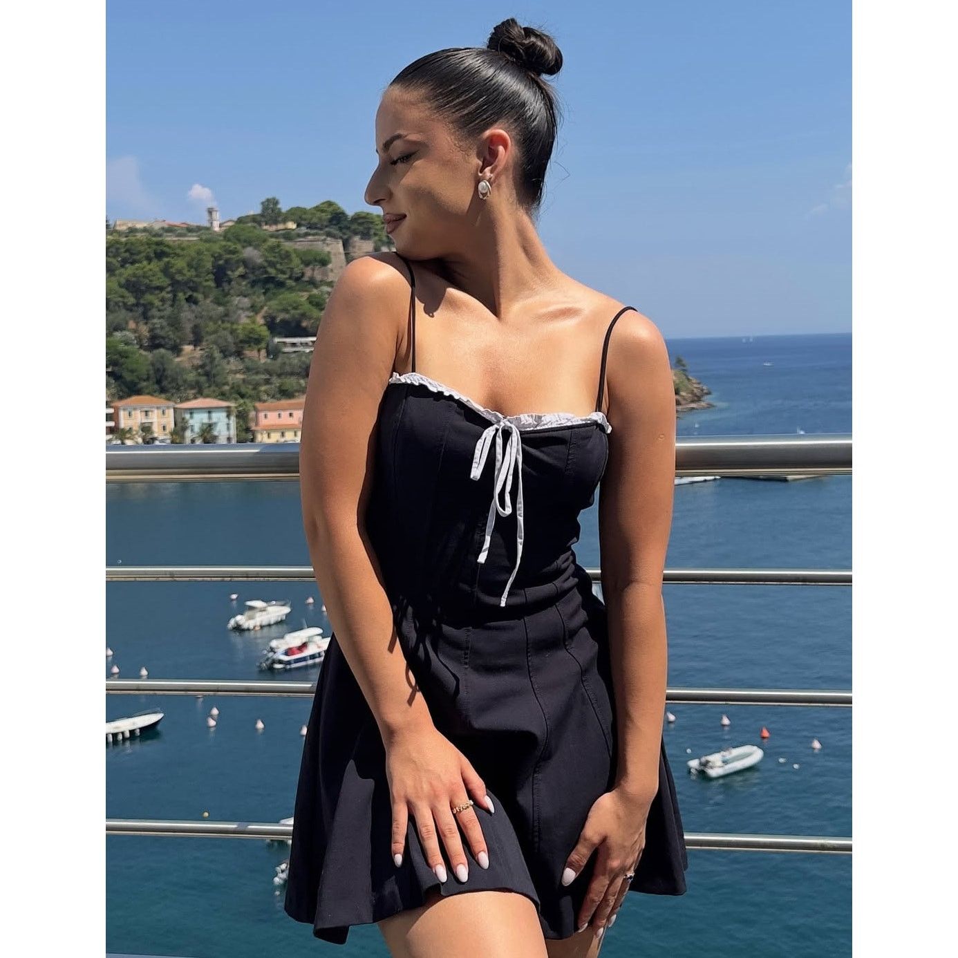 Zara ZARA Coastal Navy Bow Mini Dress NWT Size S / US 4 / IT 40 - 11 Thumbnail