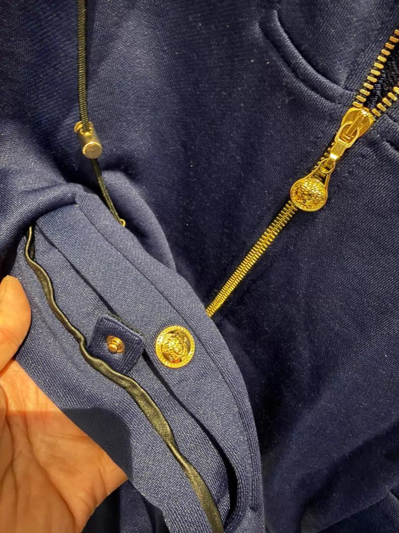 Versace Versace Blue gold-buckled Medusa avatar hooded zip jacket Size US L / EU 52-54 / 3 - 7 Thumbnail