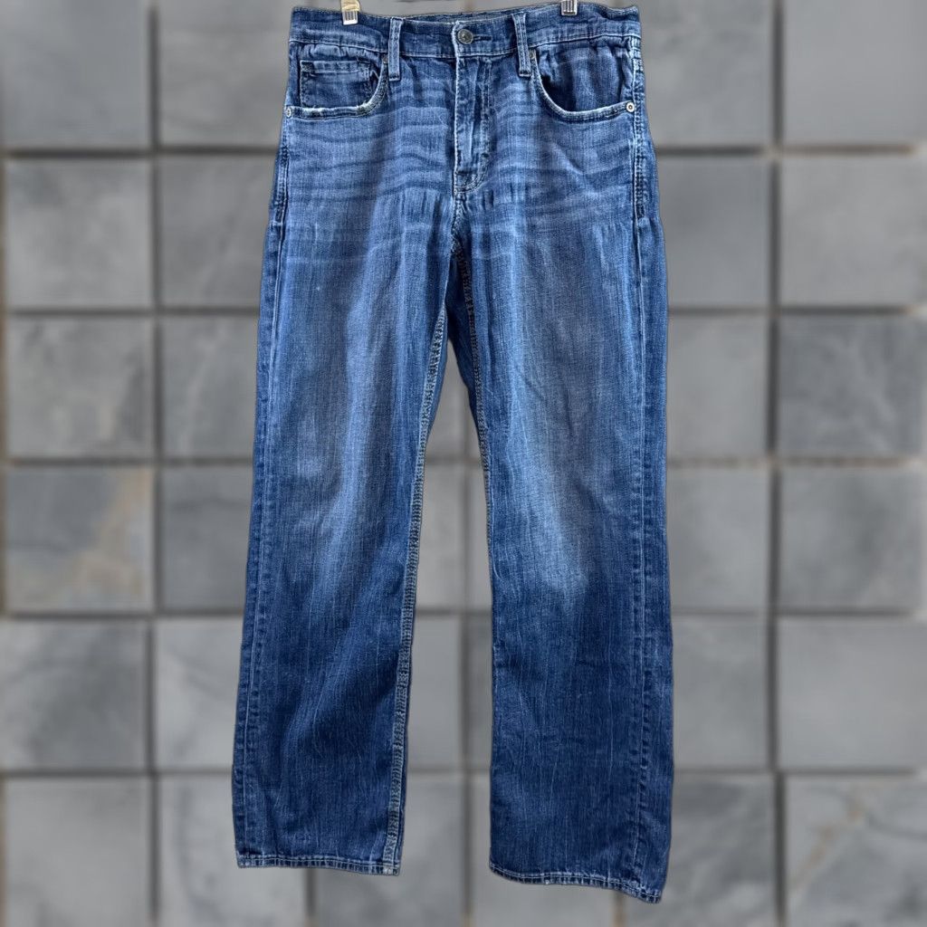 Vintage Buckle BKE Jeans Mens 30x32 Blue Jake Denim Pant Distress Washout Faded Tag32R Size US 32 / EU 48 - 1 Thumbnail