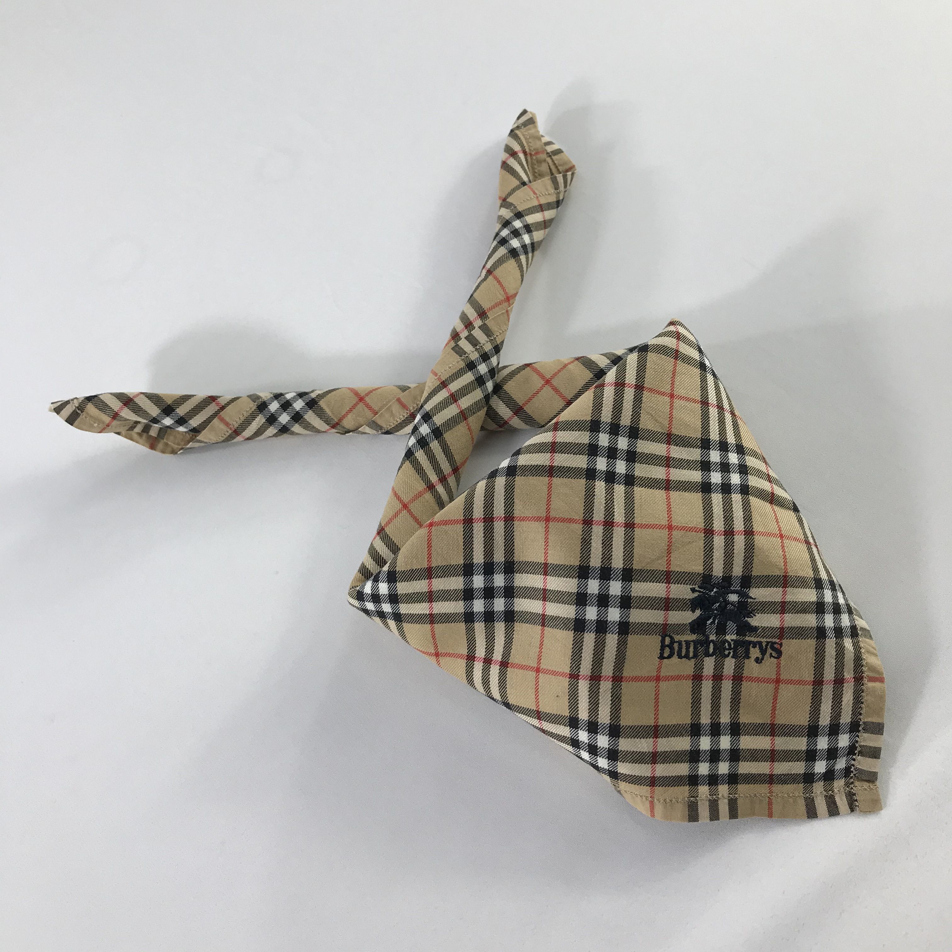 Burberry × Vintage Burberry Bandana / Handkerchief / Neckerchief - S946 Size ONE SIZE - 4 Thumbnail