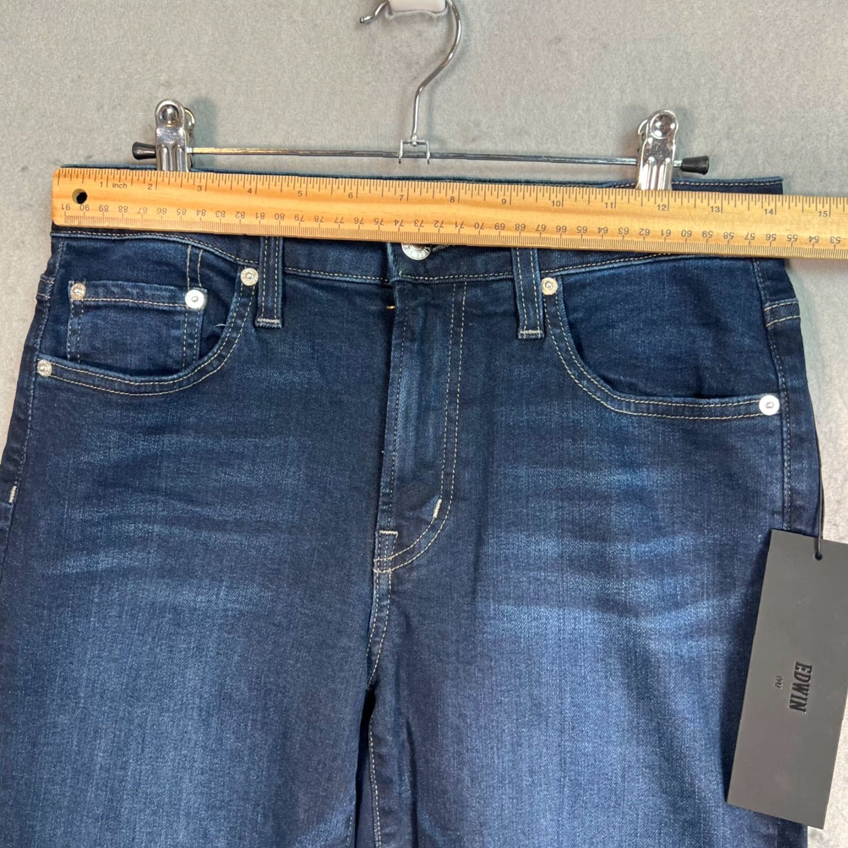 Edwin Edwin Womens Jeans Bootcut Denim 28 Size Dark Wash Raw Hem Cotton Blend Size 28" / US 6 / IT 42 - 7 Thumbnail