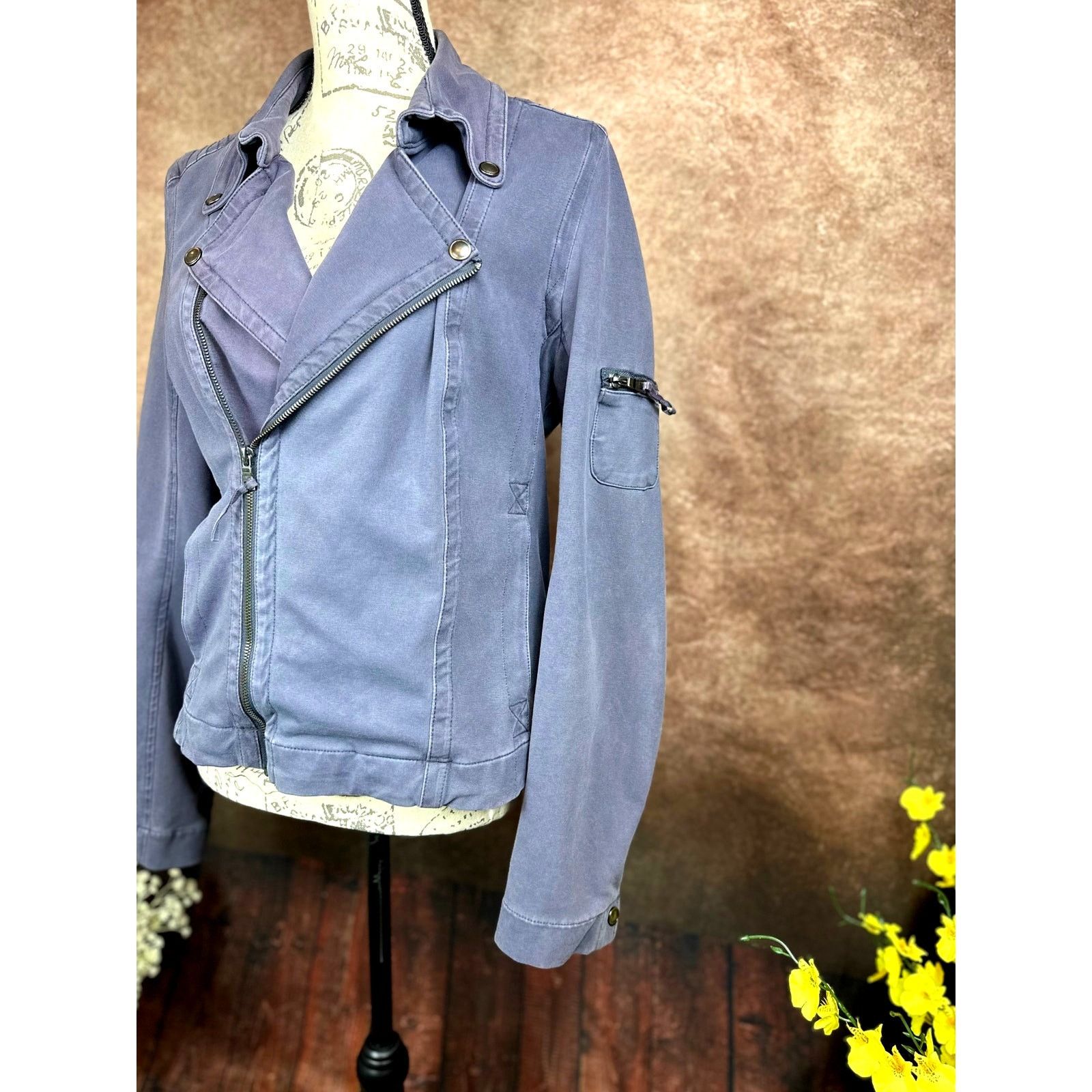 Other Peyton Jensen Moto Jacket with Zippers- Grey - size L Size L / US 10 / IT 46 - 4 Thumbnail