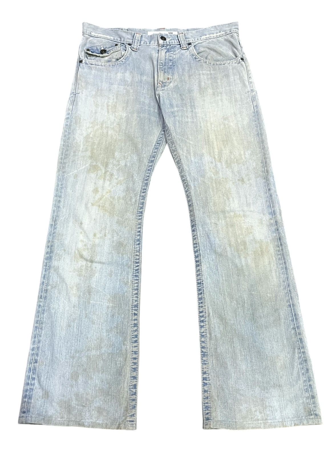 Edwin FYE🔥EDWIN 401XV Grunge Dirty Mudwash Off-Blue Flare Denim Size US 34 / EU 50 - 1 Thumbnail