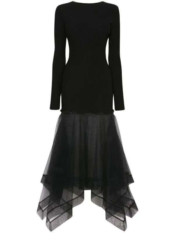 Alexander McQueen o1y0325 Midi Dress in Black Size M / US 6-8 / IT 42-44 - 1 Thumbnail