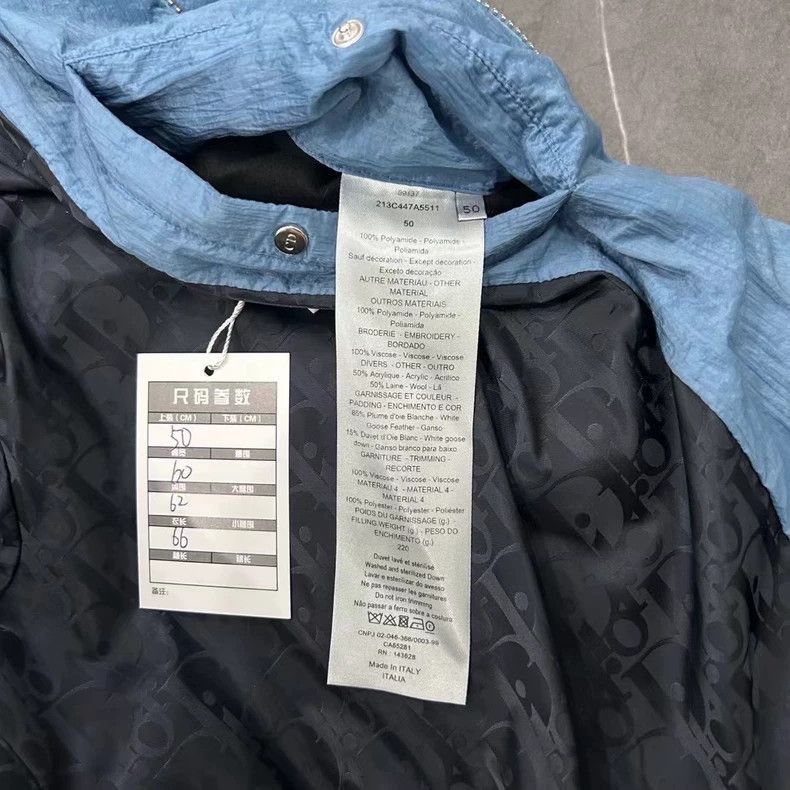 Dior Dior Blue Down Jacket with Logo Print-2505 Size US L / EU 52-54 / 3 - 6 Thumbnail