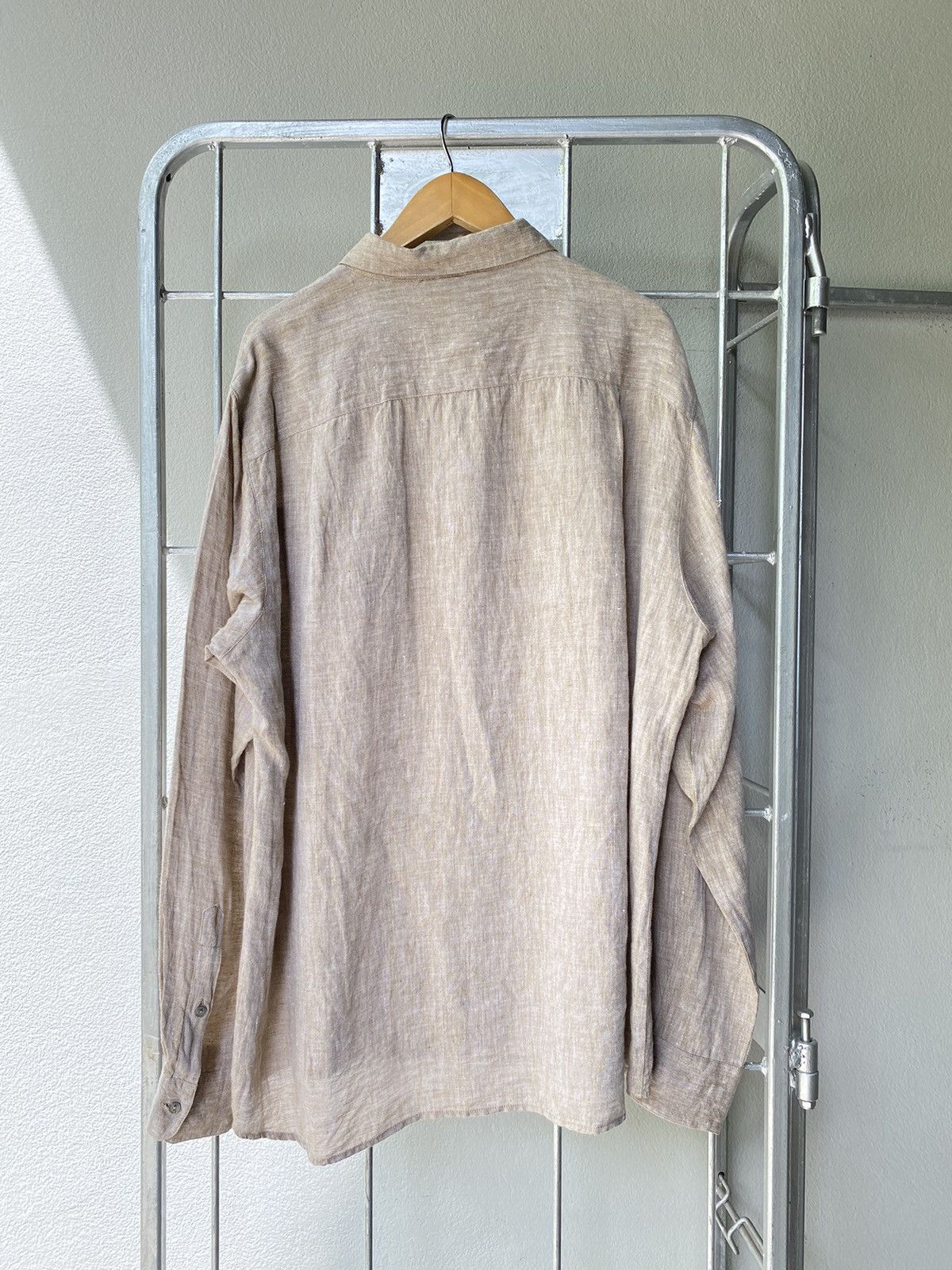 Weekend Max Mara MaxMara WEEKEND Beige Linen Button-Up Shirt Size ONE SIZE - 2 Thumbnail