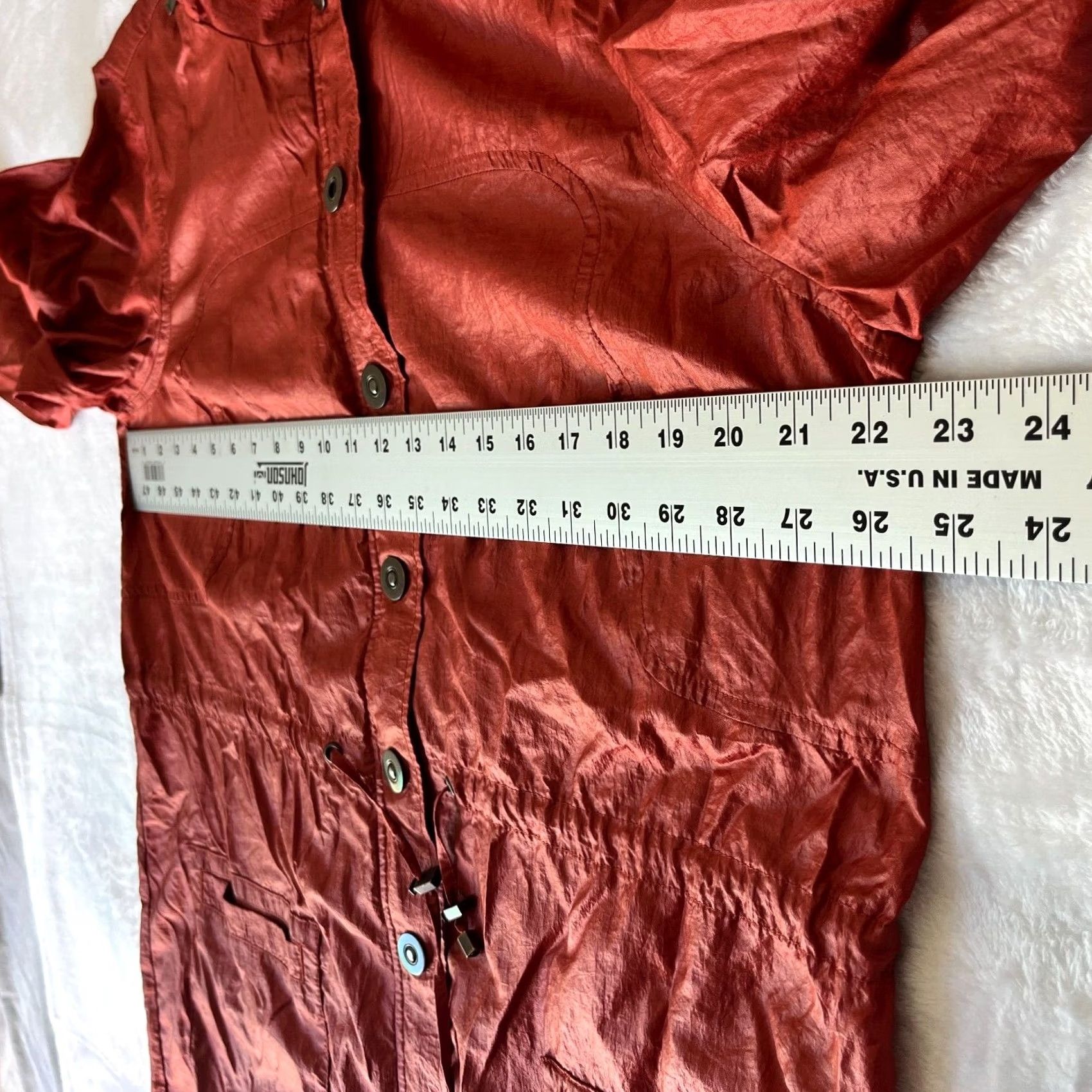 Vintage Chico's Zenergy Womens Windbreaker Jacket Coat Drawstring Orange Large 2 Nylon Zip Full Zip Lightweight Pockets Size XS / US 0-2 / IT 36-38 - 6 Thumbnail