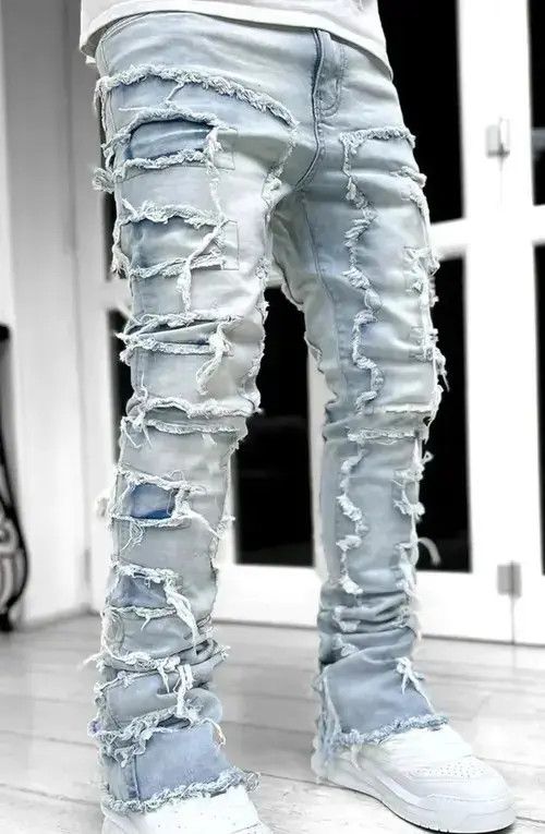 Cmonwealth Vintage Elastic Ripped Denim Jeans Size US 33 - 4 Thumbnail
