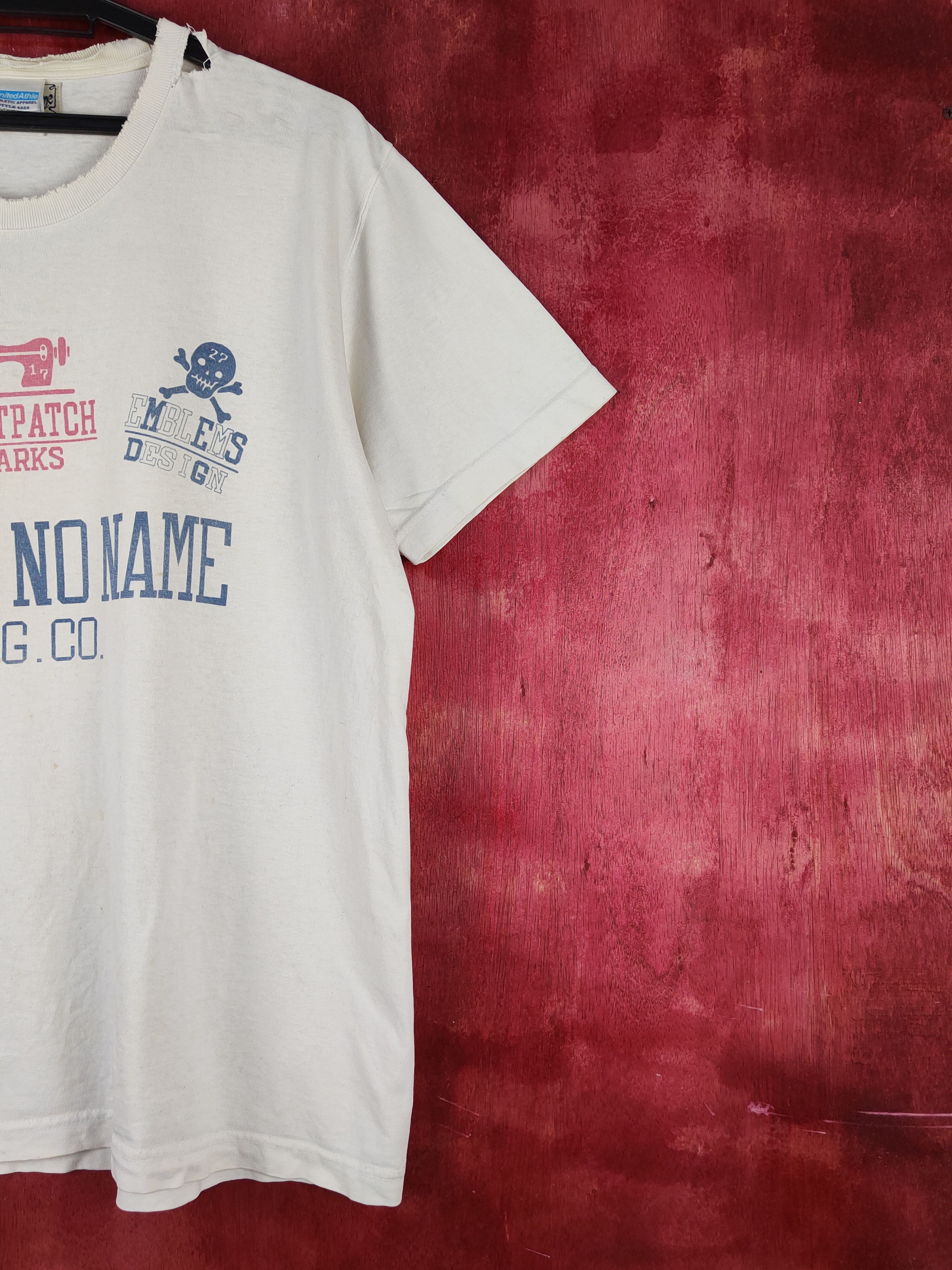 Japanese Brand North No Name White distressed ripped T-Shirts #S2046 Size US L / EU 52-54 / 3 - 8 Thumbnail