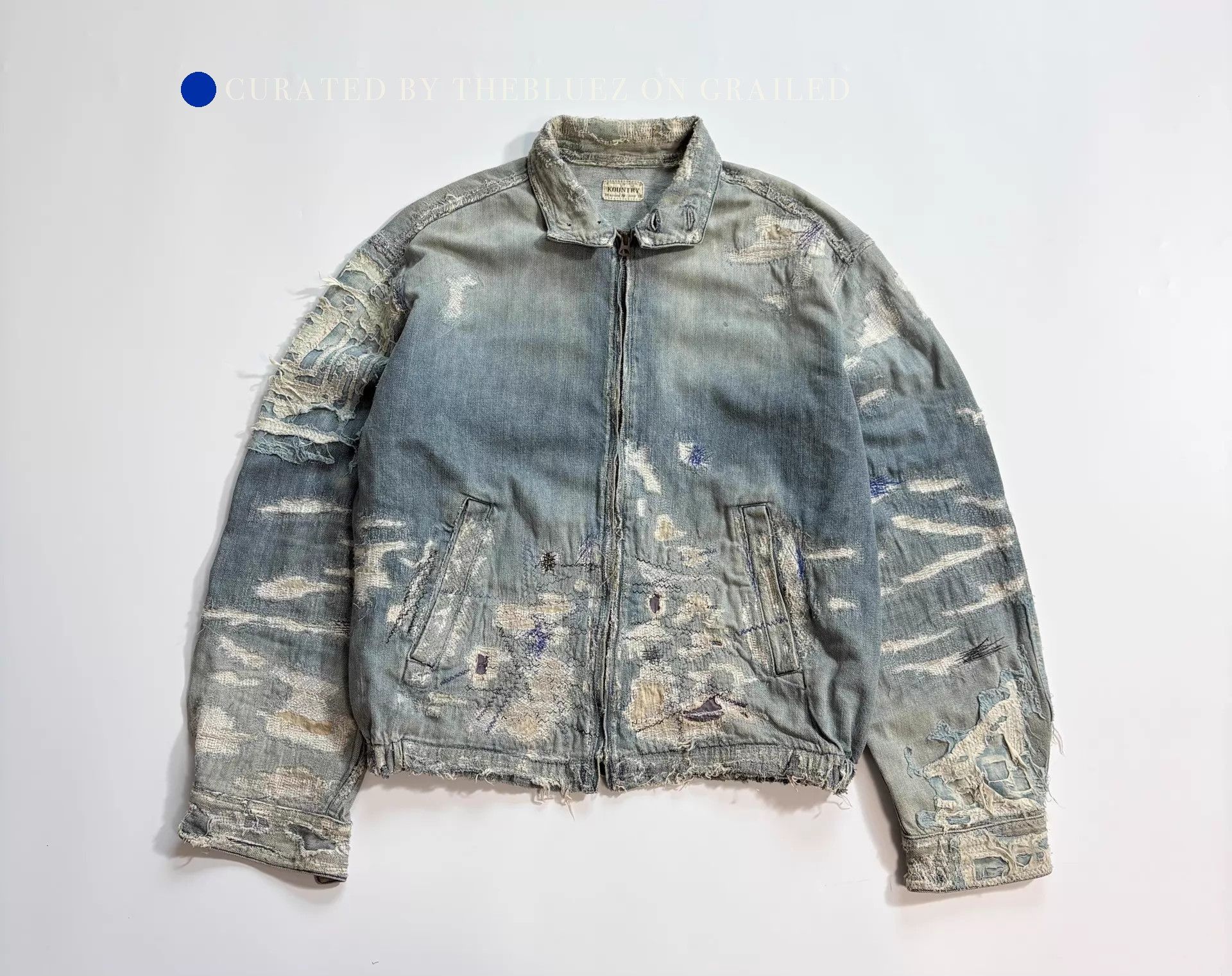 Kapital Distressed Blue Denim Jacket Size US L / EU 52-54 / 3 - 1 Thumbnail