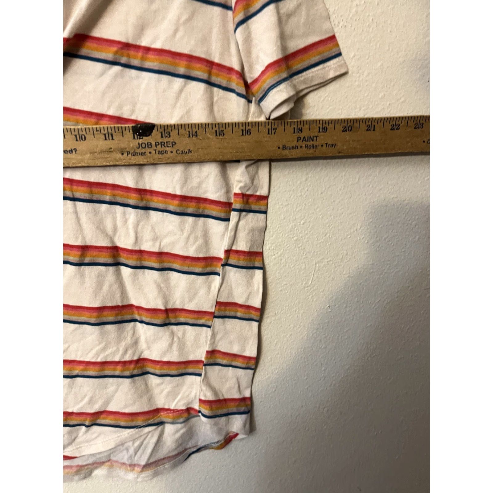 Pinko PINK T-Shirt Women M White Rainbow Stripes Crew Neck Logo Graphic Casual Shirt Size M / US 6-8 / IT 42-44 - 4 Thumbnail