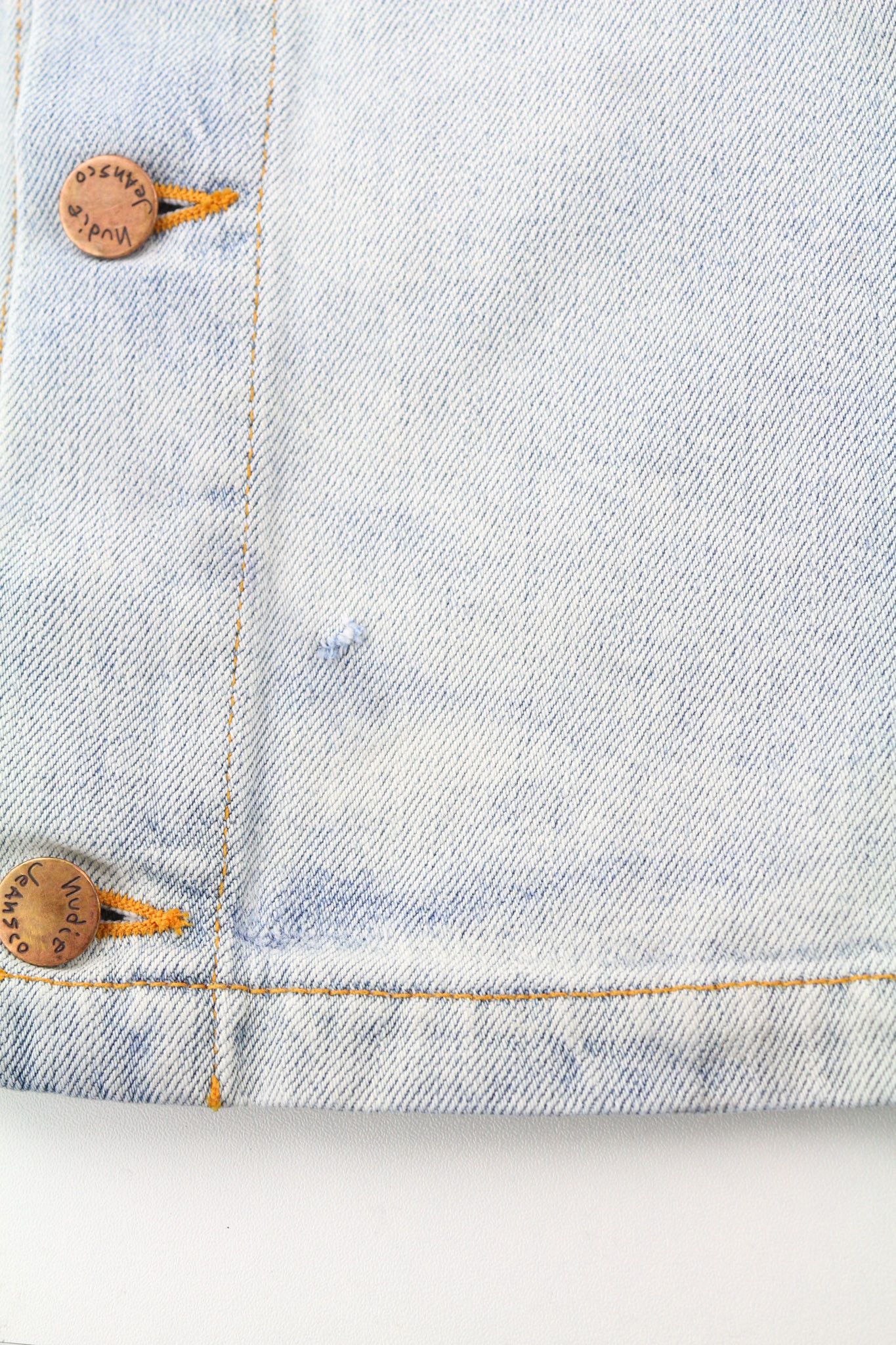 Nudie Jeans RONNY 2XL Denim Ocean Washed Spread Logo Jacket 80751 Size US XXL / EU 58 / 5 - 7 Thumbnail