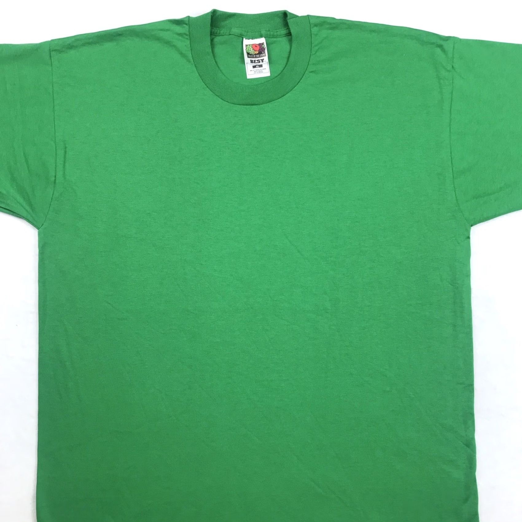 Fruit Of The Loom VINTAGE FRUIT OF THE LOOM T-Shirt Men XL Green 90s 80s Kelly Crew Neck Short Sleeve Cotton Polyester Smooth Soft Thin NOS Vintage Shirt Size US XL / EU 56 / 4 - 3 Thumbnail