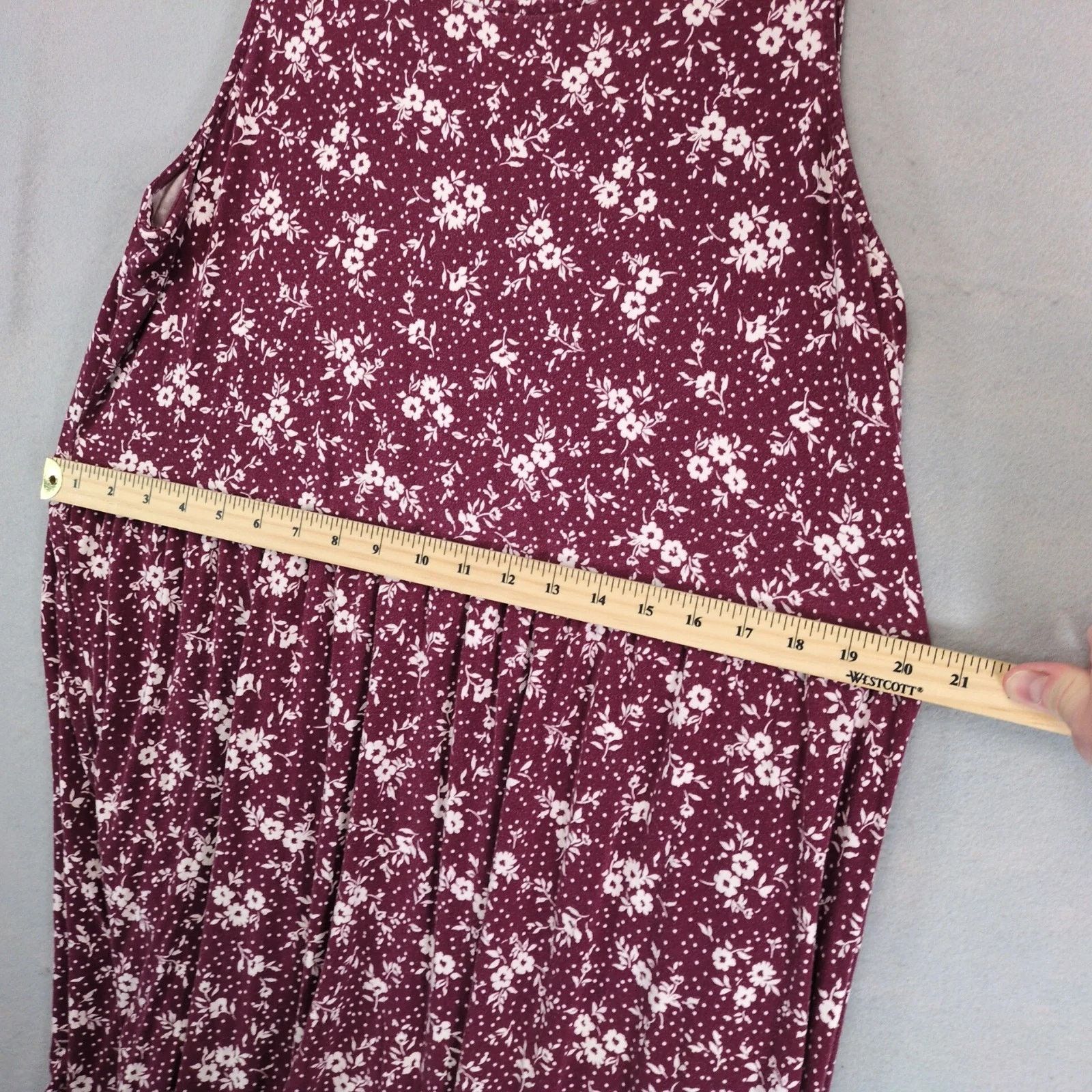 Old Navy Old Navy Burgundy Floral Tank Dress Sz XL Stretch Flowy Size XL / US 12-14 / IT 48-50 - 6 Thumbnail