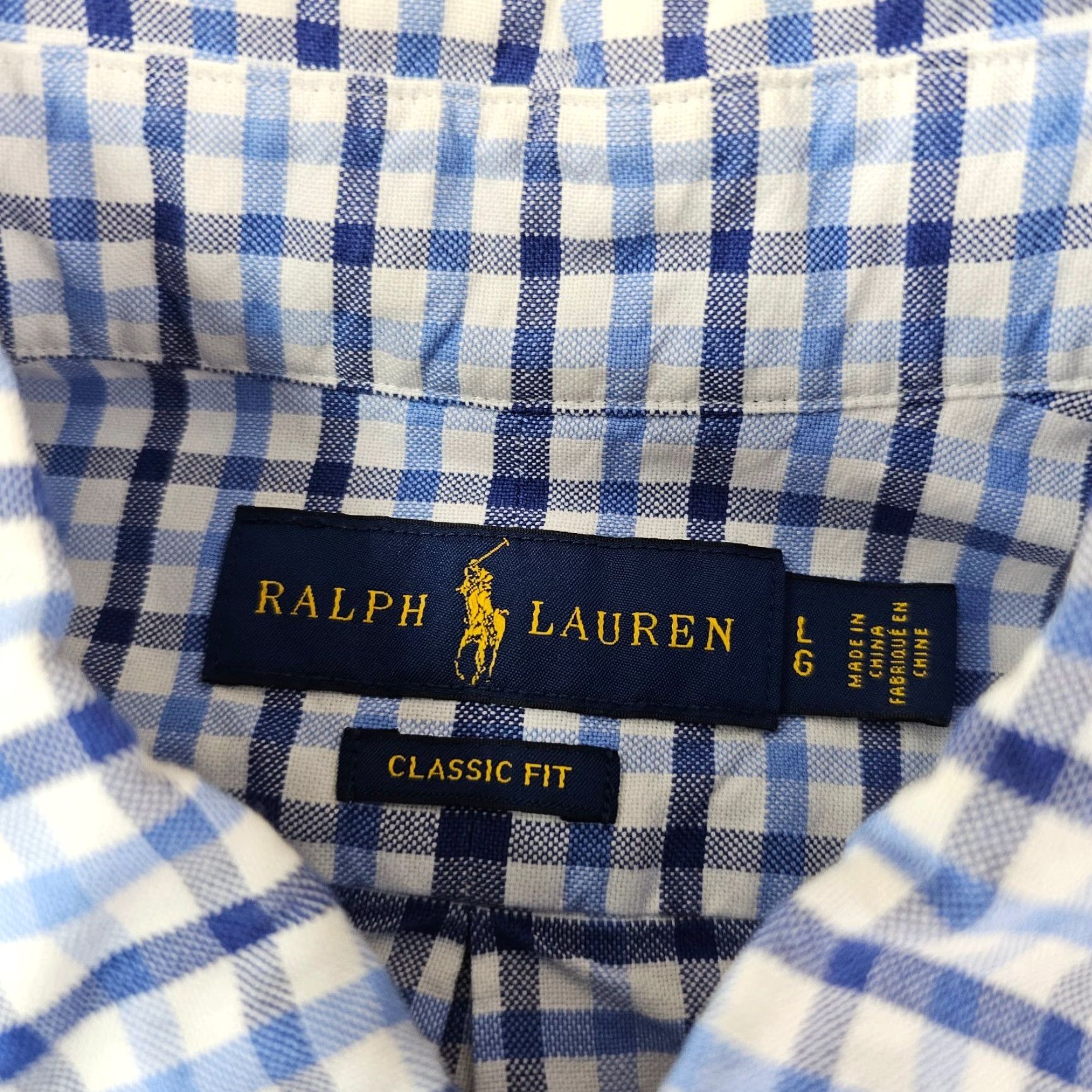 Ralph Lauren Ralph Lauren Shirt Mens Large Classic Fit Blue White Check Cotton Twill Pony Button-Up Navy/Blue Classic Preppy Size US L / EU 52-54 / 3 - 4 Thumbnail