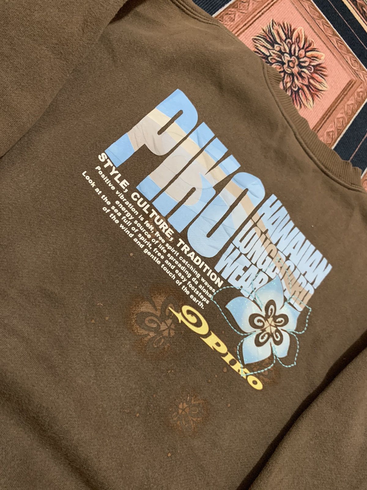 Vintage PIKO HAWAIIAN LONGBOARD WEAR SWEATSHIRT Size US L / EU 52-54 / 3 - 10 Thumbnail