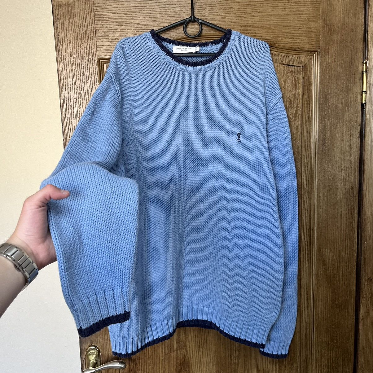 Yves Saint Laurent Blue YSL Sweater Knit Size US XL / EU 56 / 4 - 2 Thumbnail