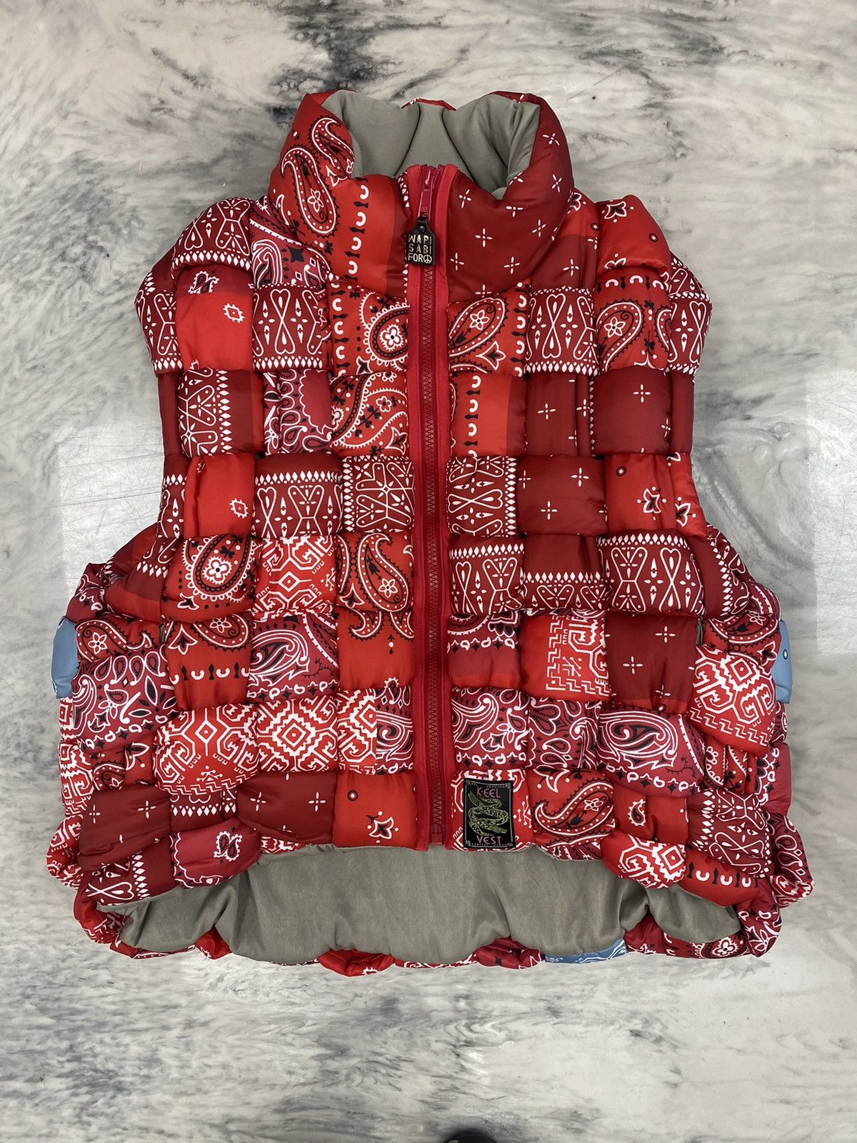 image of New Kapital Keel Vest Red Bandana Size 2 Small/medium, Men's