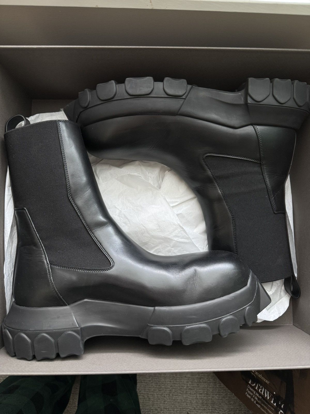 ブーツ RICH OWENS Beatle Mega Tractor ankle boot Rick Owens 'Beatle Mega Tractor' Ankle Boots | Grailed